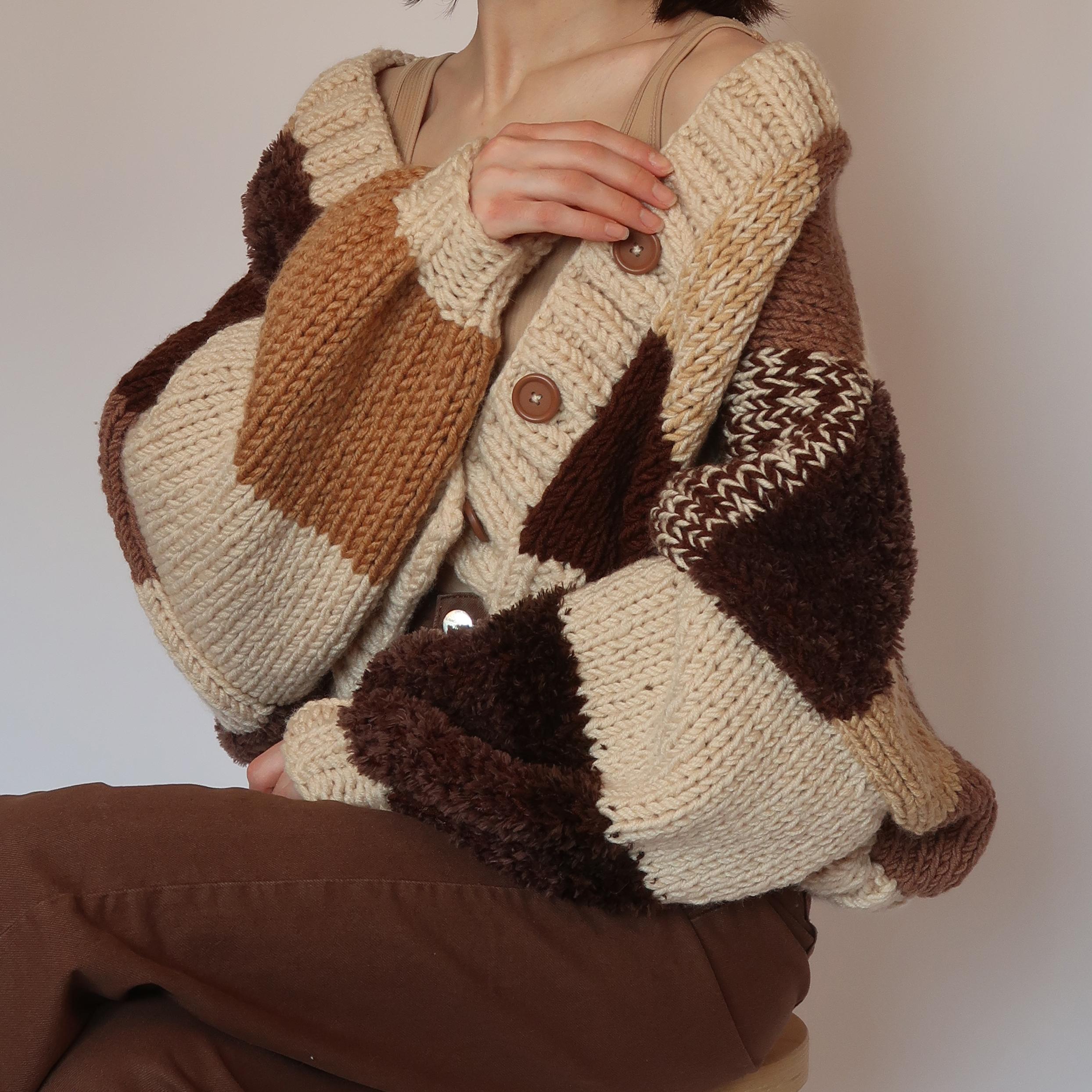 Dark Chocolate Patchwork Cardigan