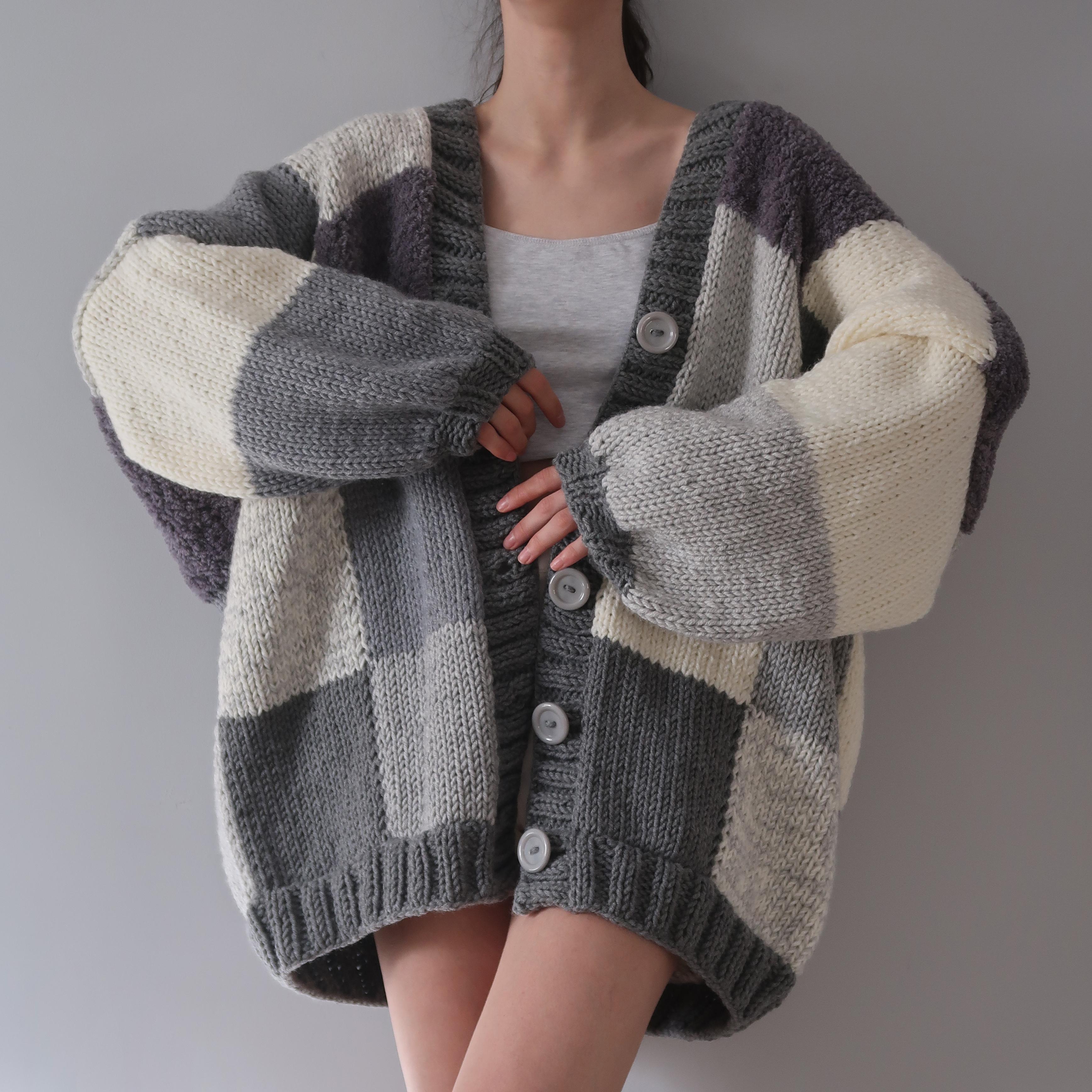 Thinner Hazy Clouds Patchwork Cardigan