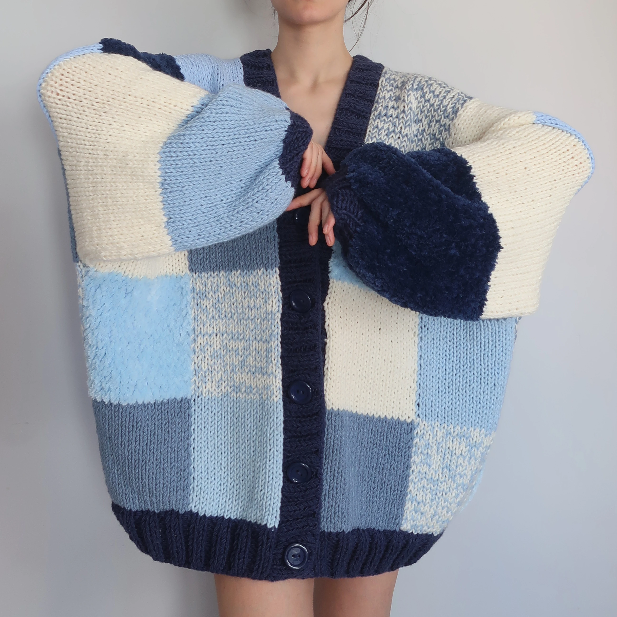 Thinner Arctic Embrace Patchwork Cardigan