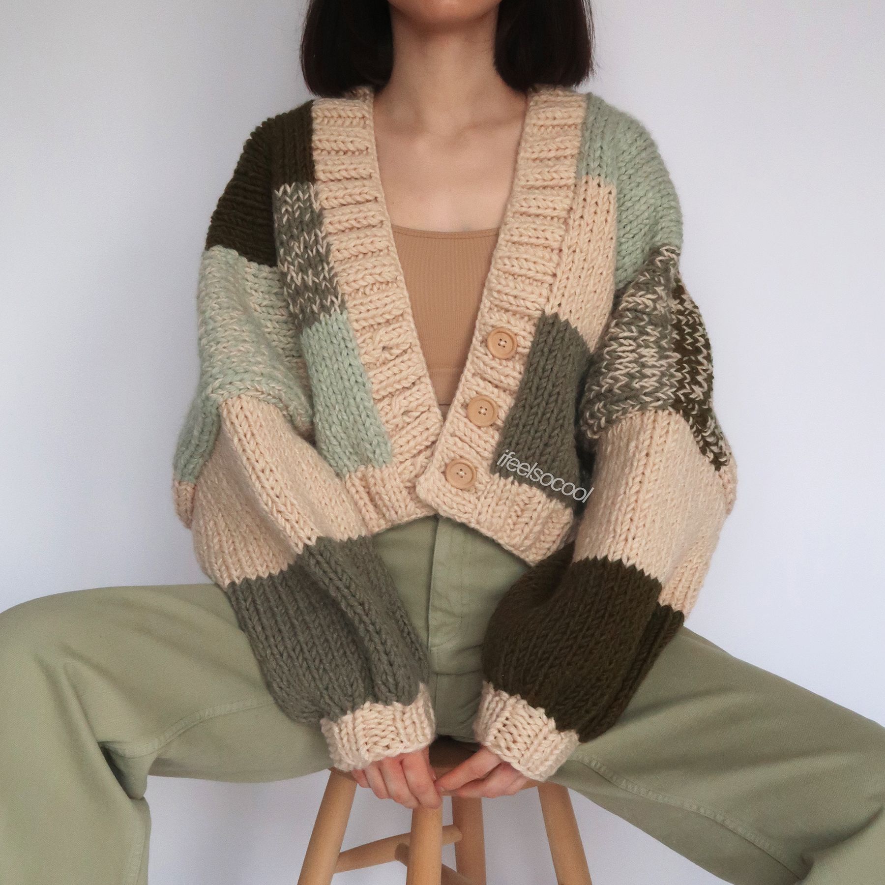 Ivy Leaves Patchwork Cardigan