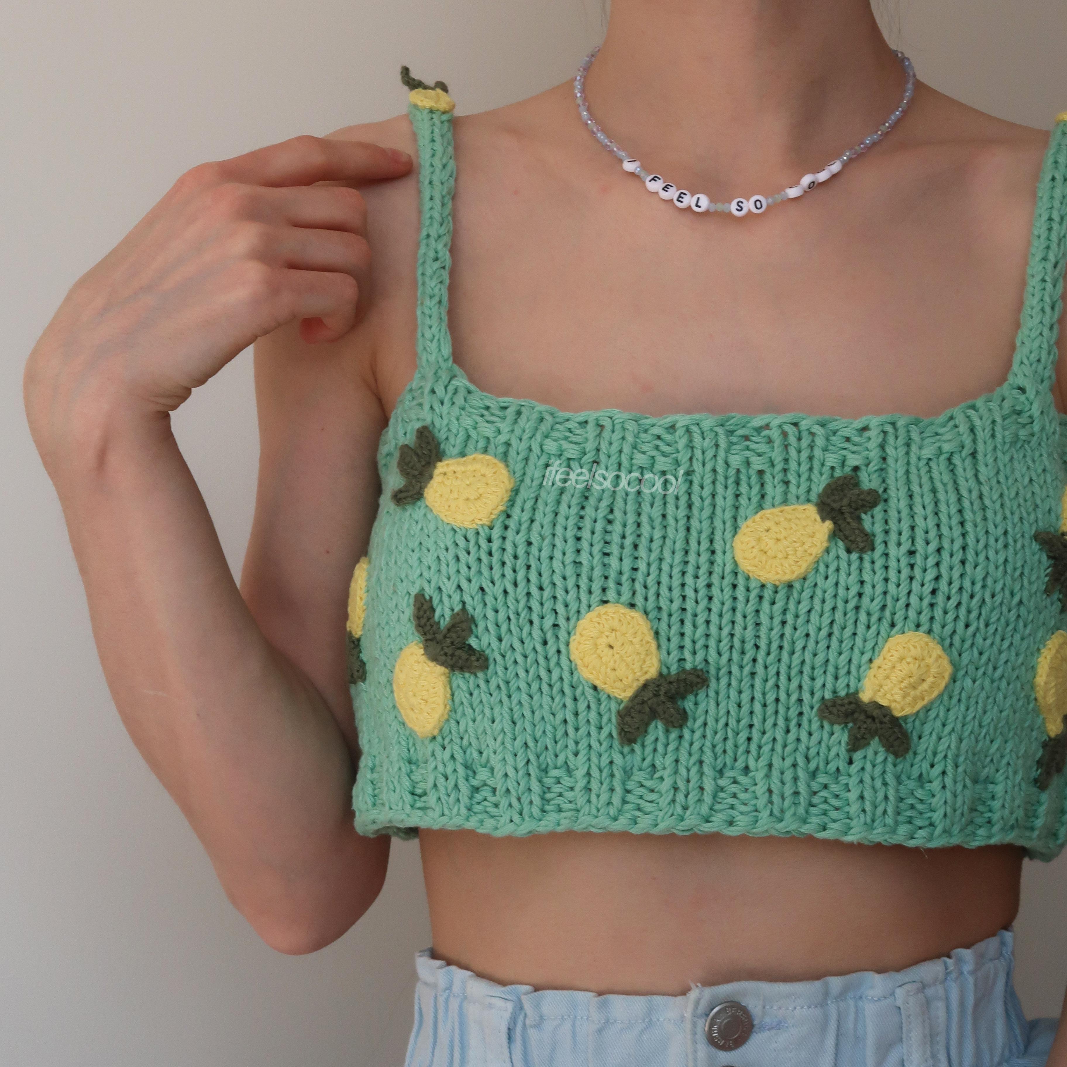 Pineapple Hand-knitted Crop Top