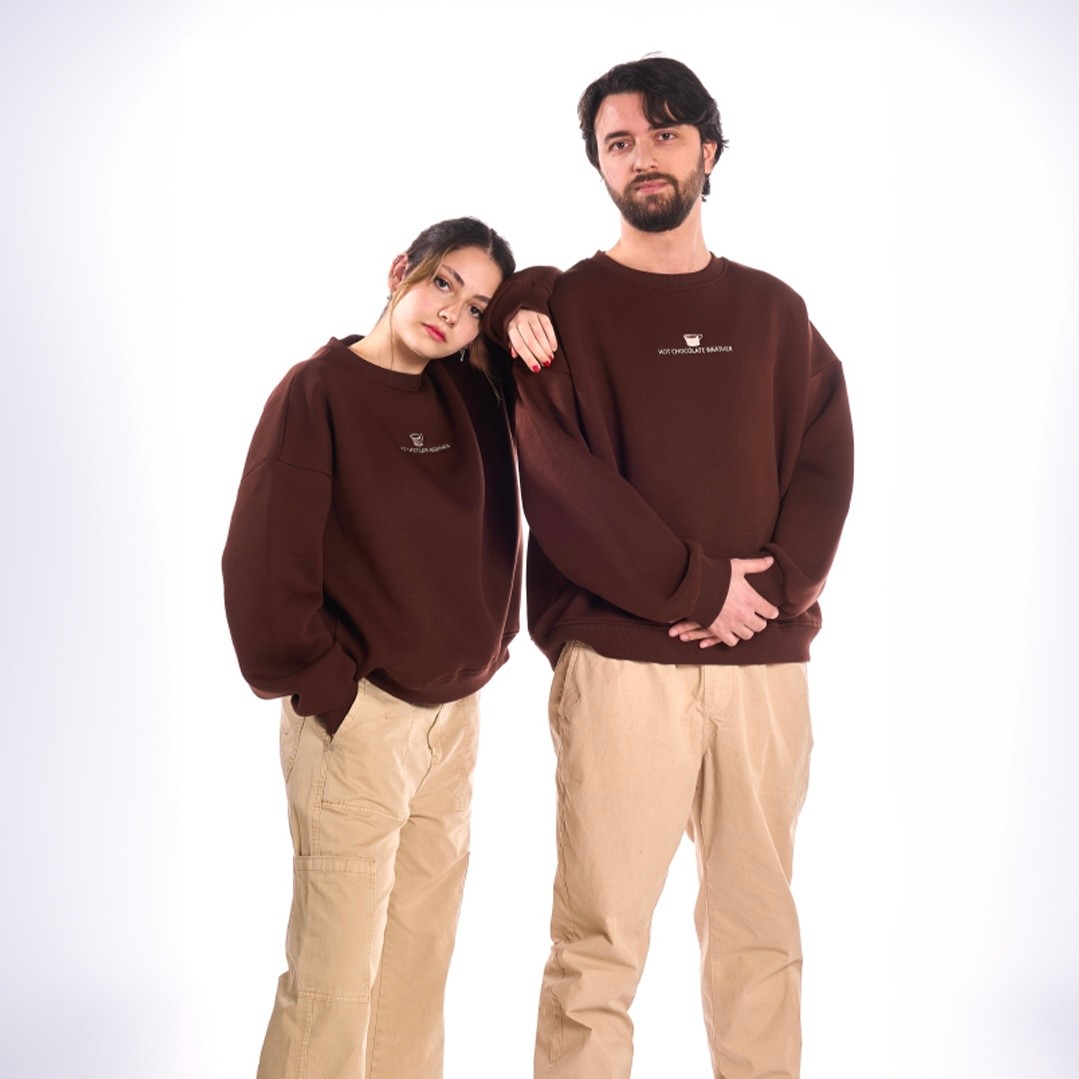 MÓIDE | Brown Oversized Sweatshirt | HOT CHOCOLATE WEATHER