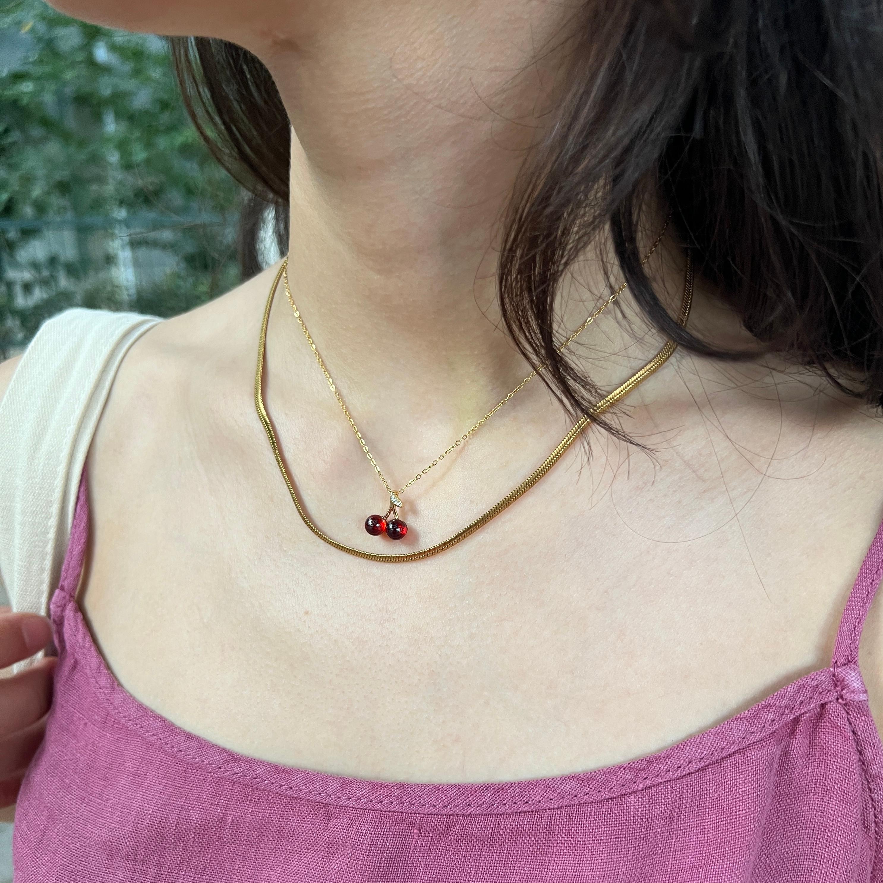 Cherry Stainless Steel Necklace