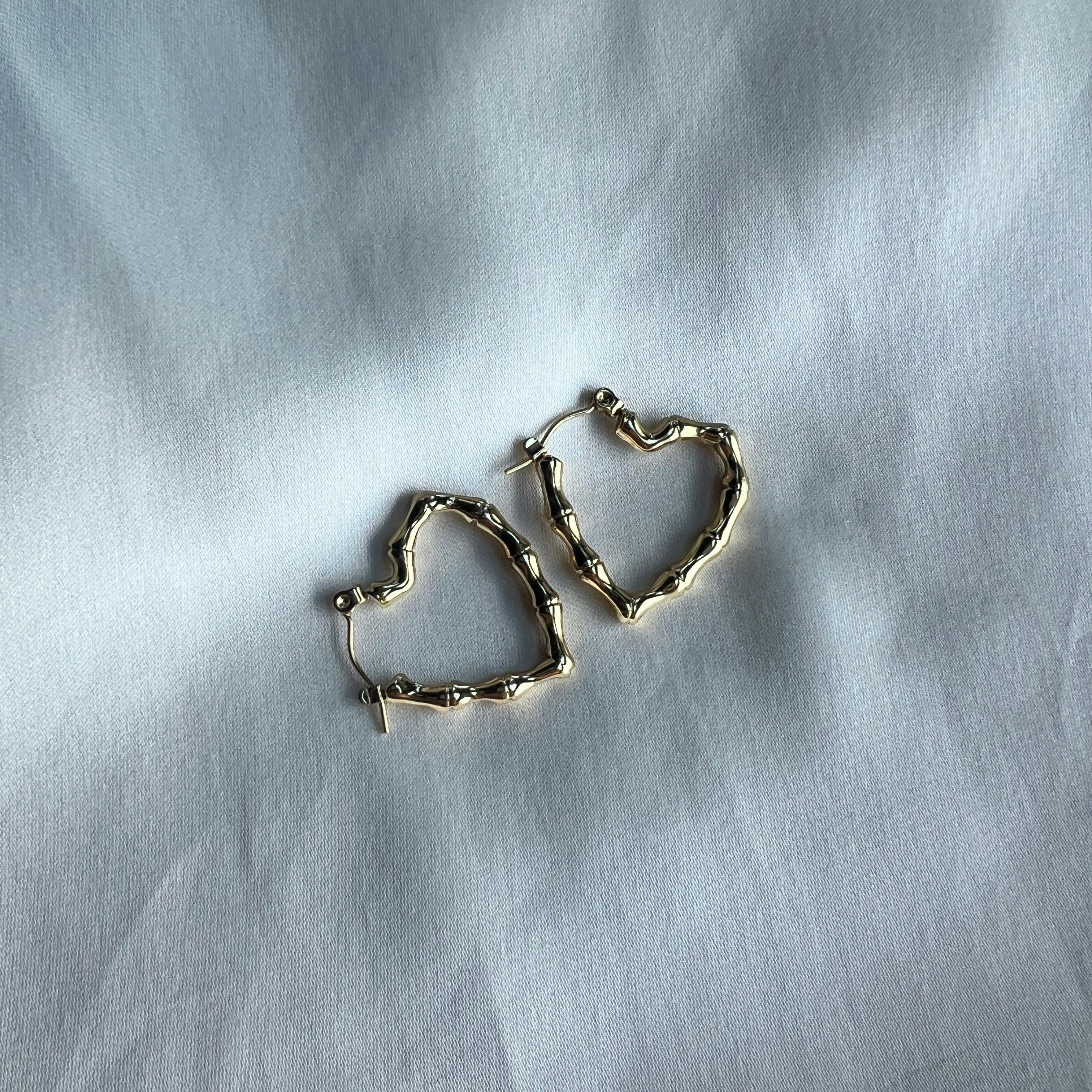 Wavy Heart Stainless Steel Earrings