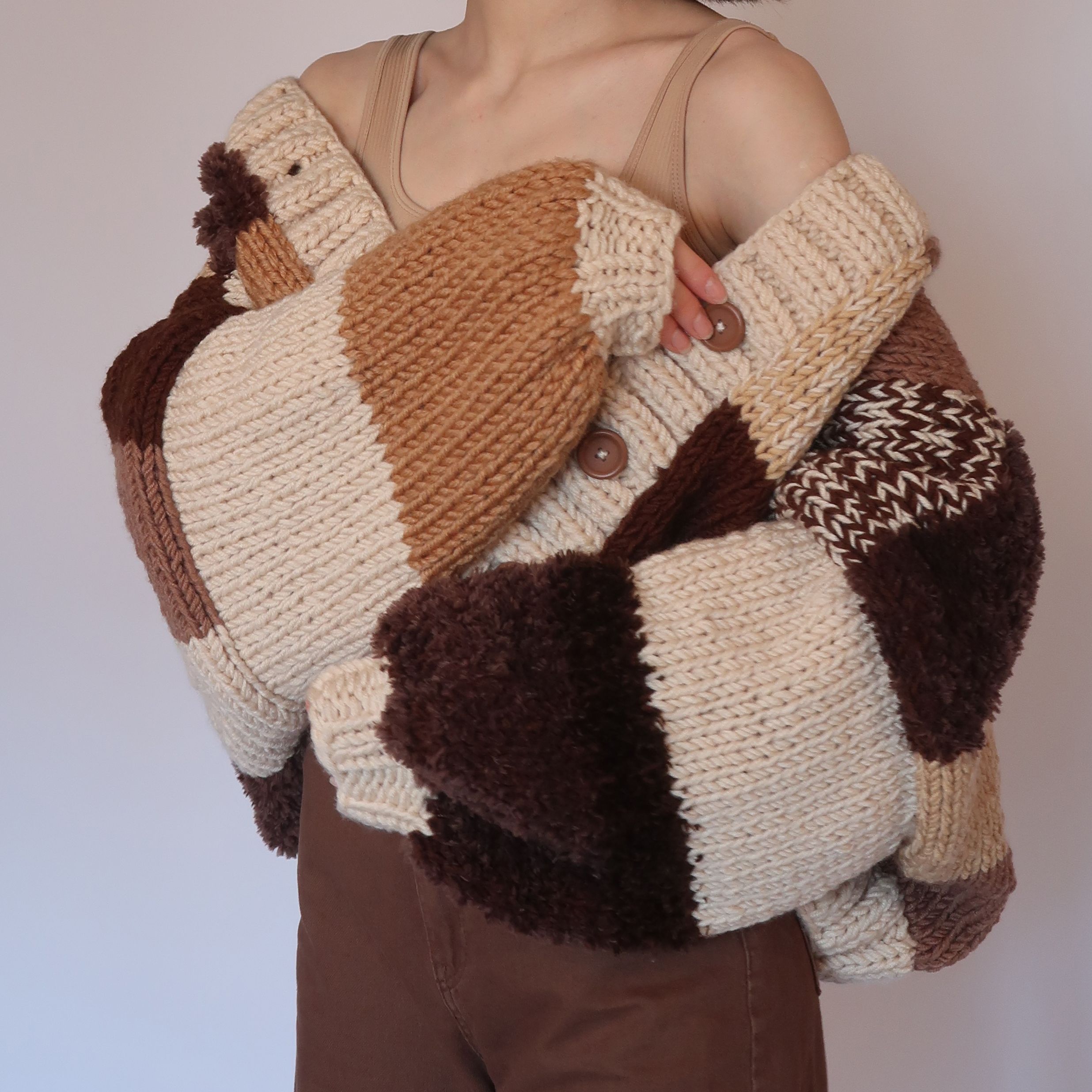 Dark Chocolate Patchwork Cardigan