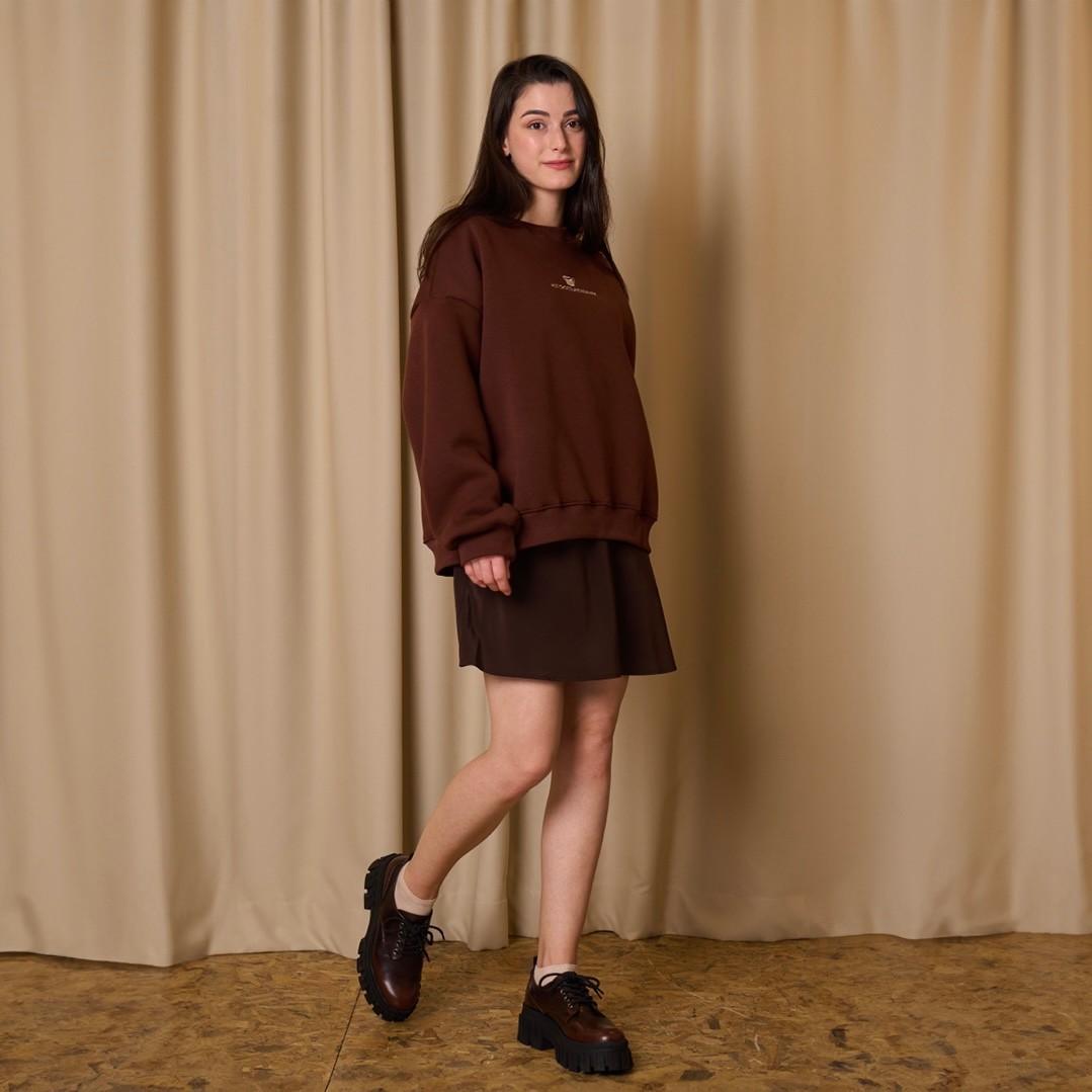 MÓIDE | Brown Oversized Sweatshirt | HOT CHOCOLATE WEATHER