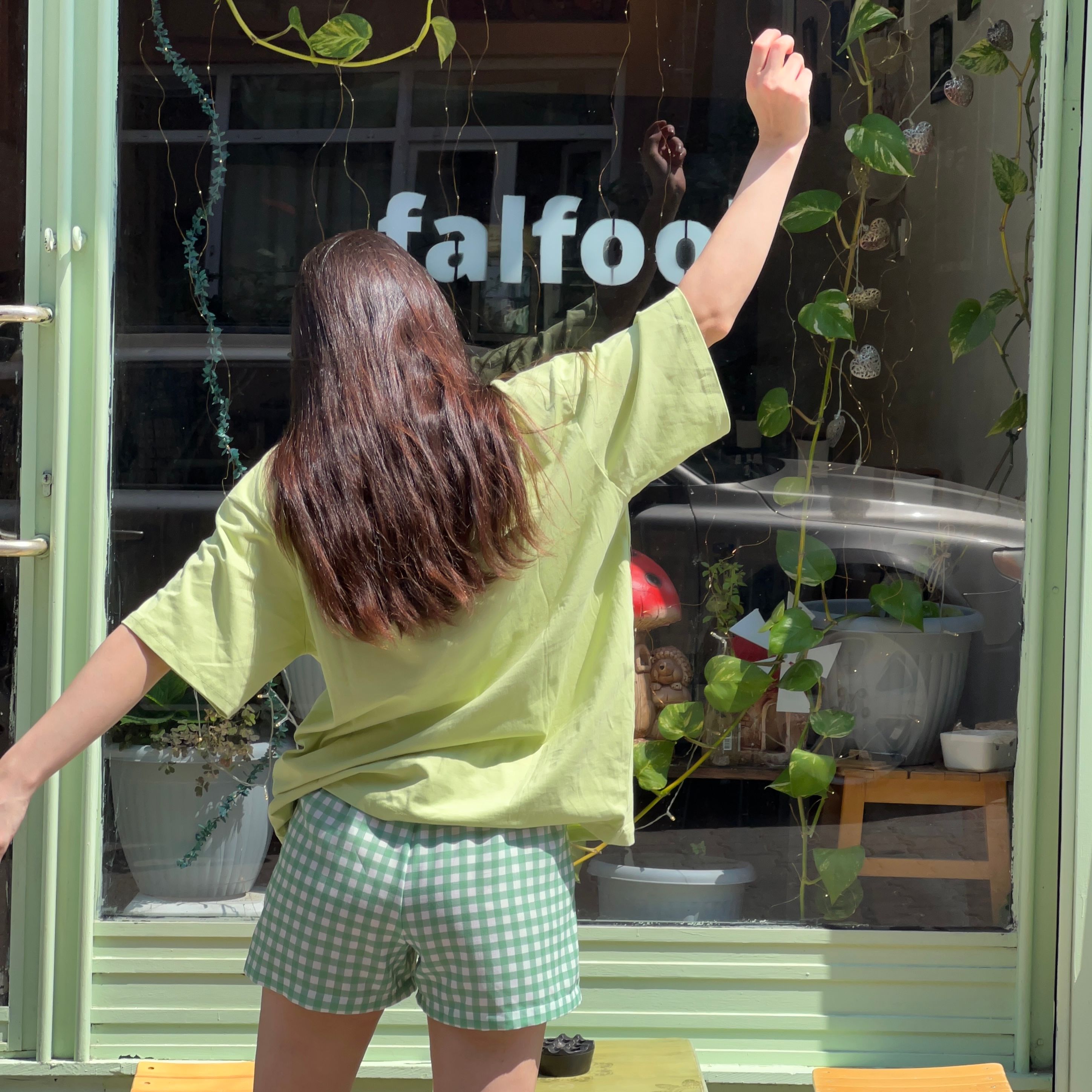 Linen Blend Handmade Gingham Boxer Shorts - Green