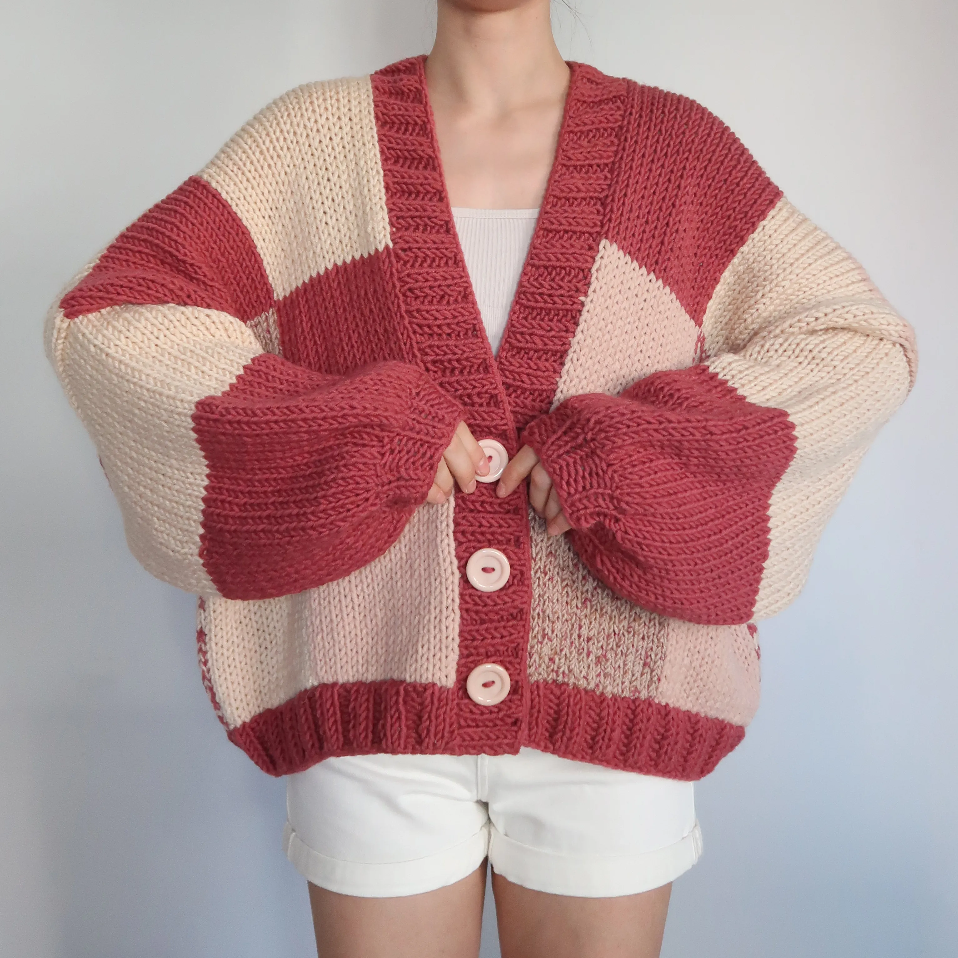 Thinner Rhubarb Custard Pie Patchwork Cardigan
