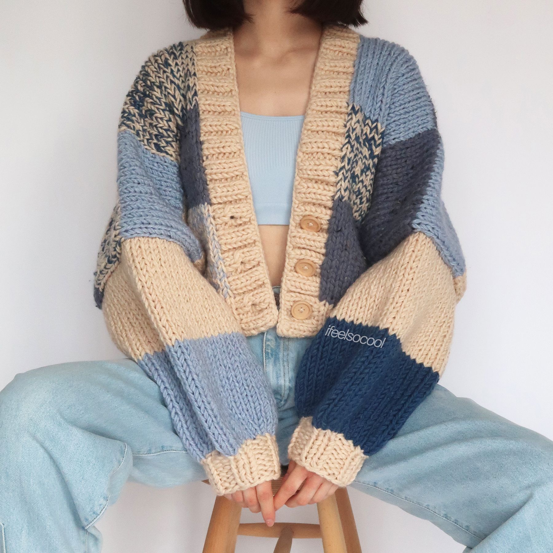 Blueberry Patchwork Cardigan