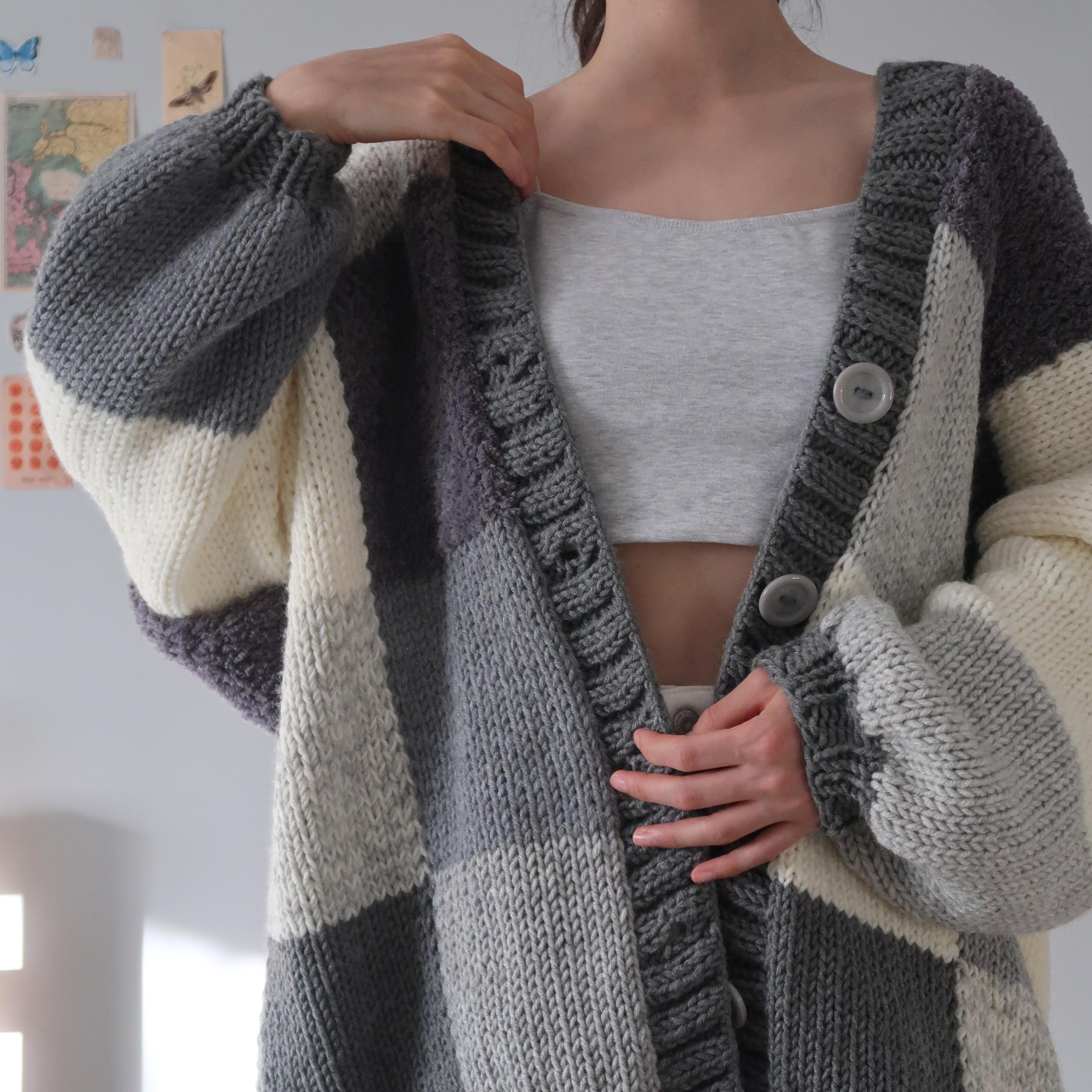 Thinner Hazy Clouds Patchwork Cardigan