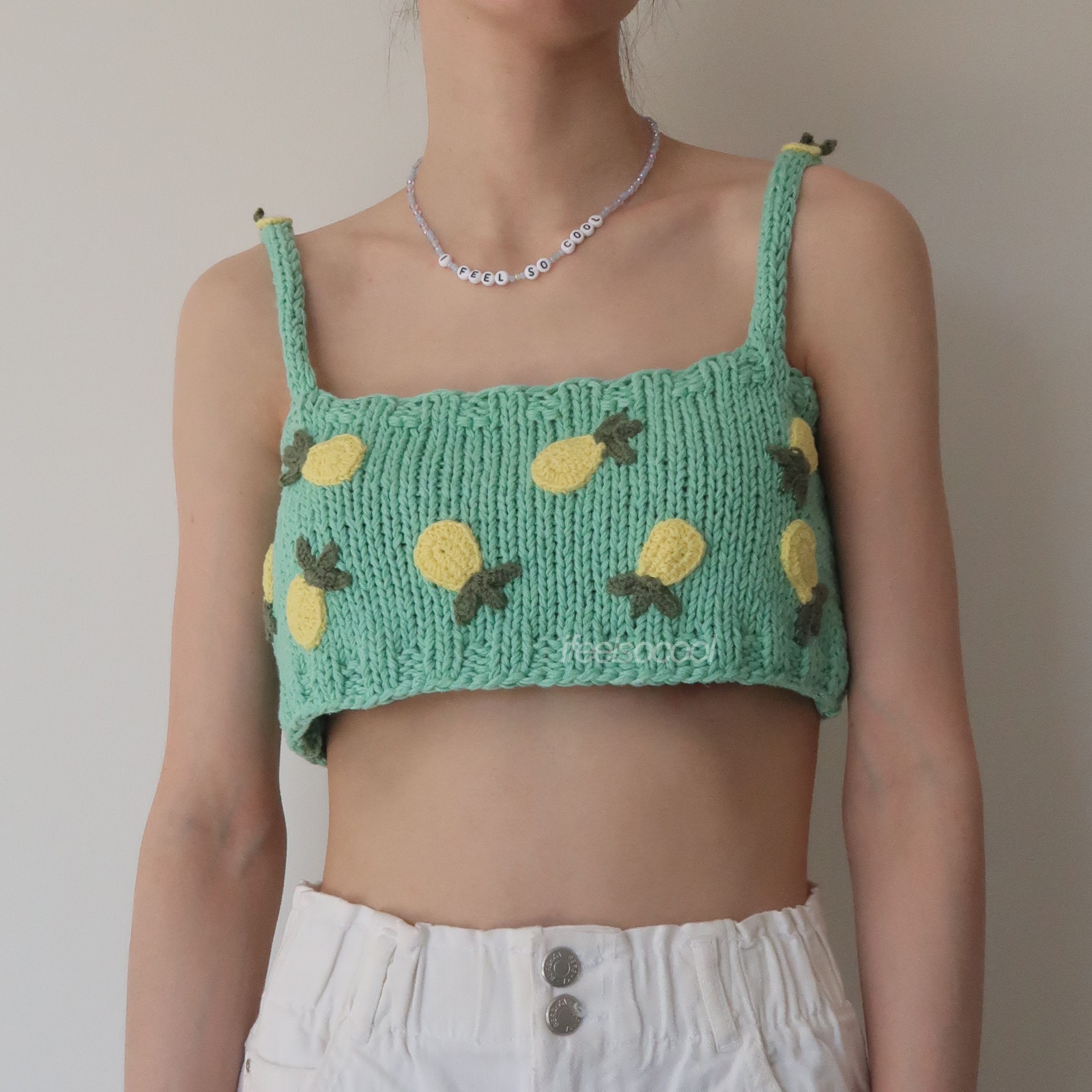 Pineapple Hand-knitted Crop Top