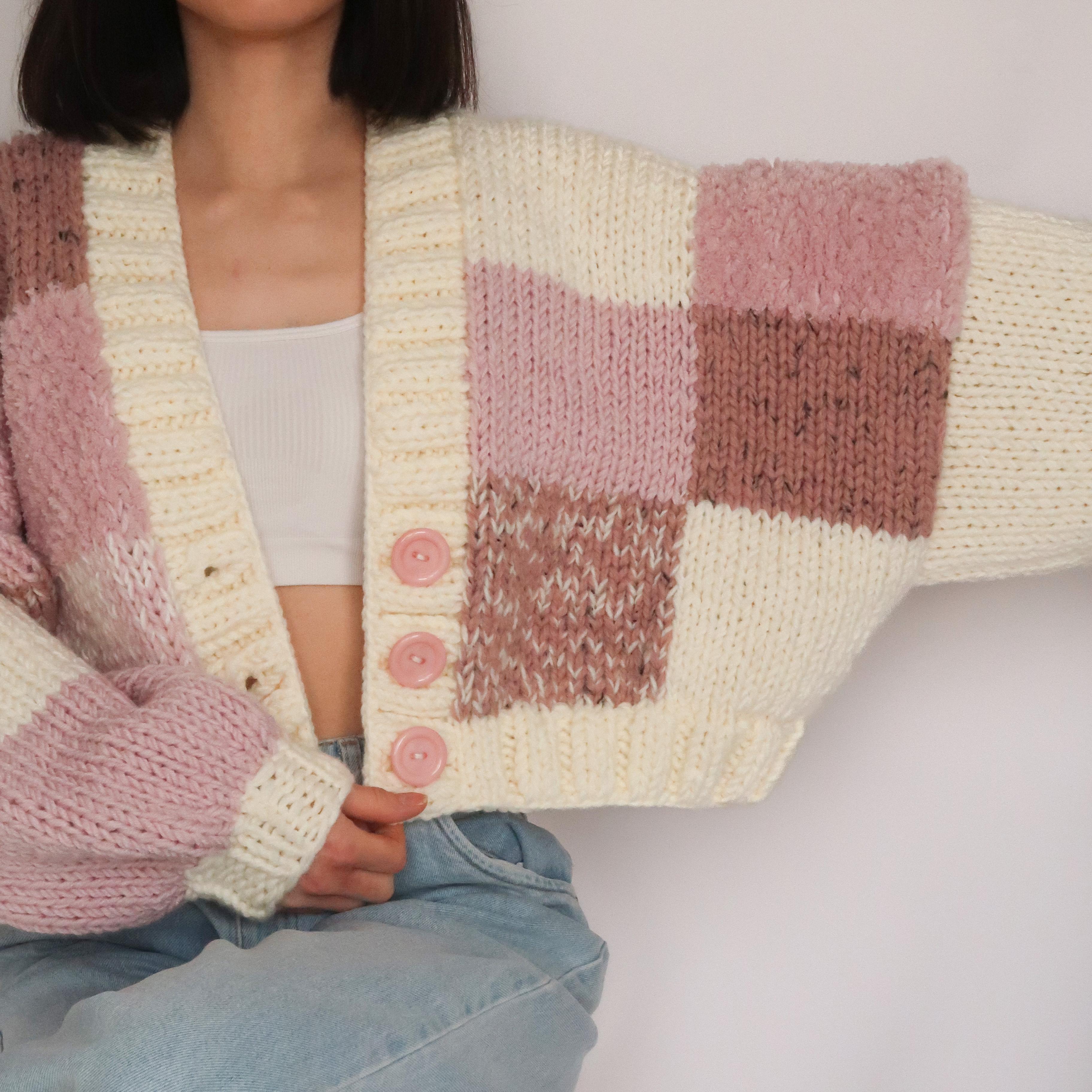 Pink Patchwork Cardigan