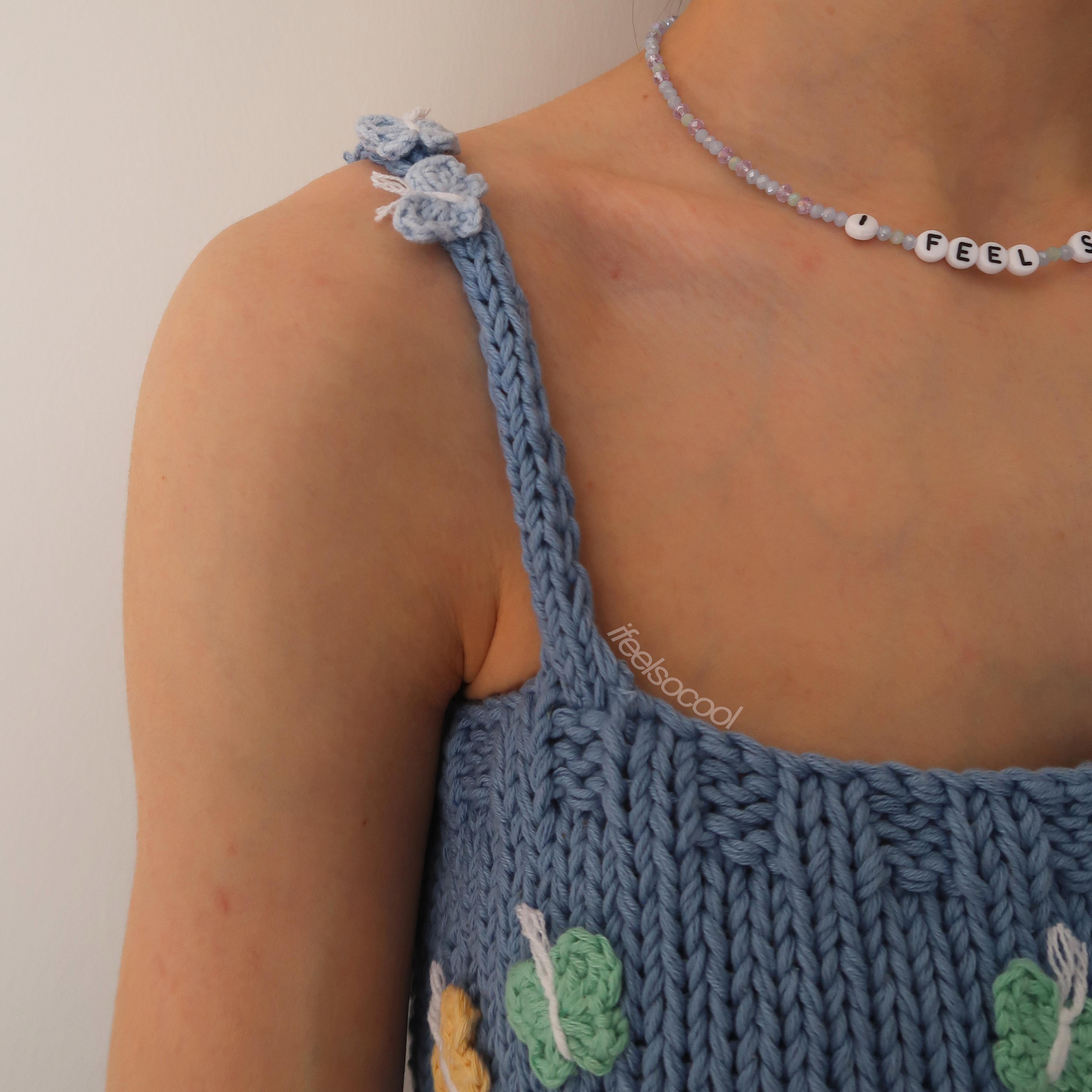 Butterfly Hand-knitted Crop Top