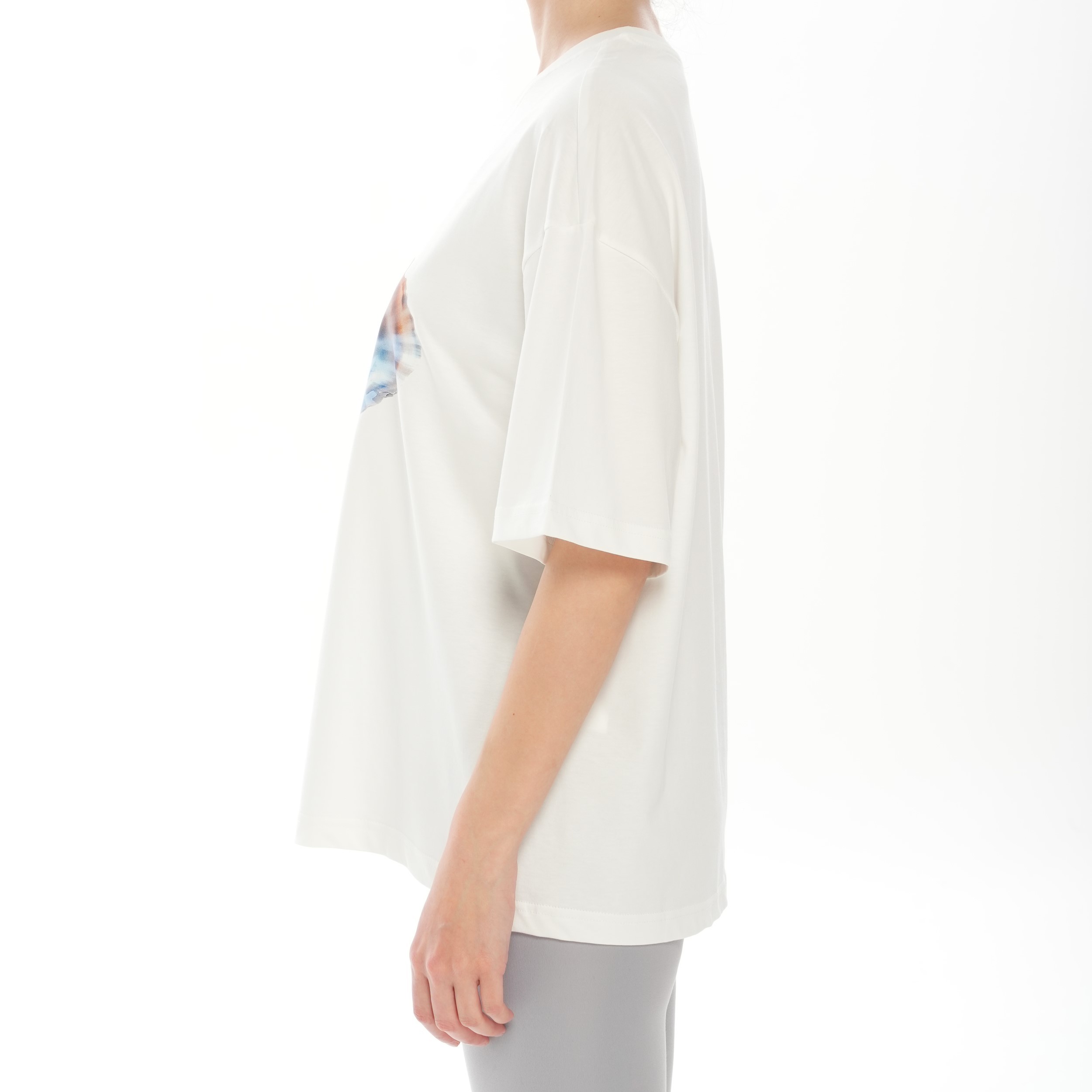 100% Cotton Crew Neck Boxy Fit Unisex Short Sleeve T-Shirt - Sea ​​Pearl