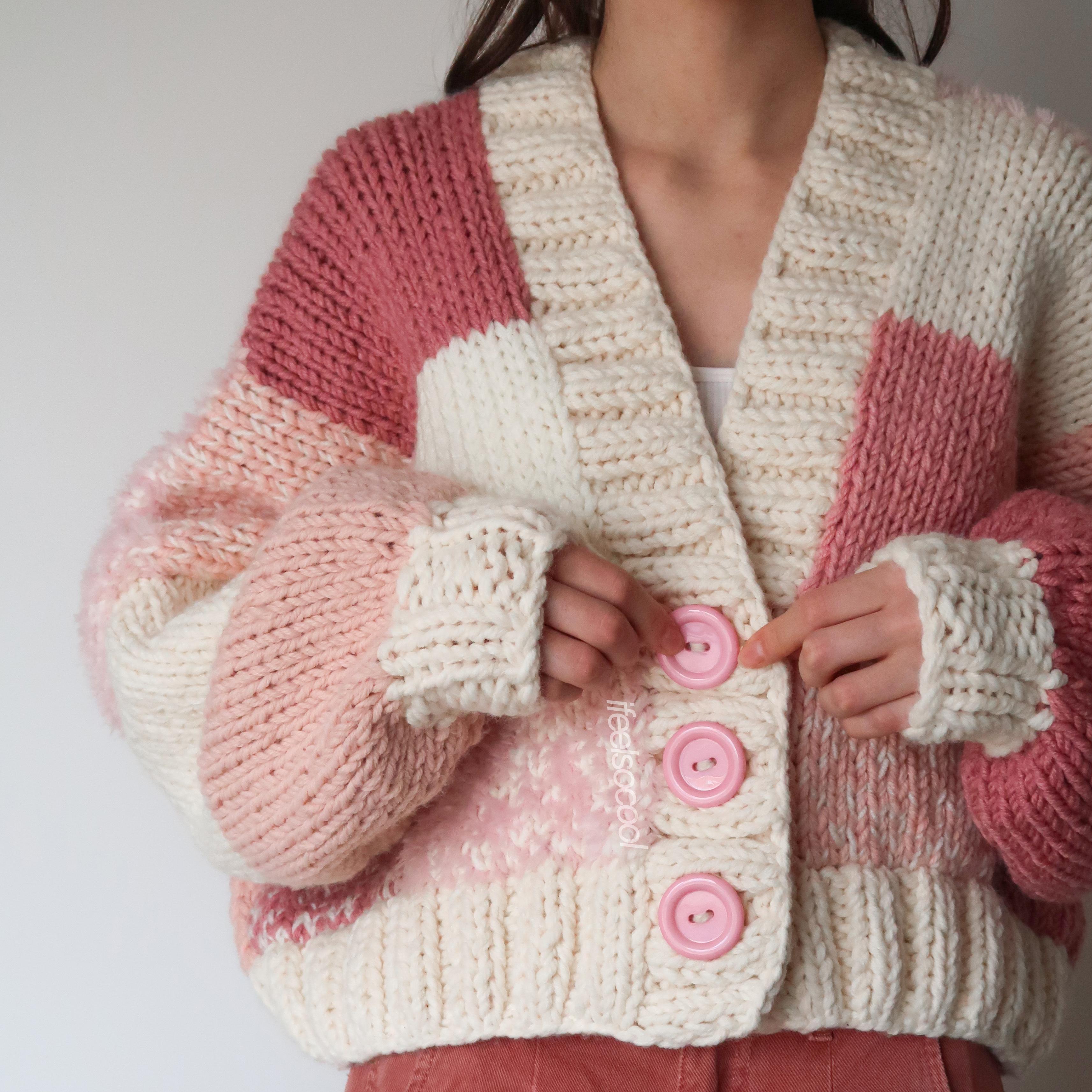 Hot Pink Patchwork Cardigan