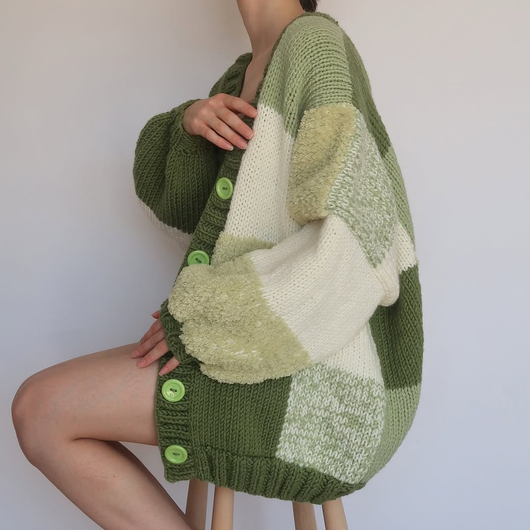 Thinner Green Mayhem Patchwork Cardigan