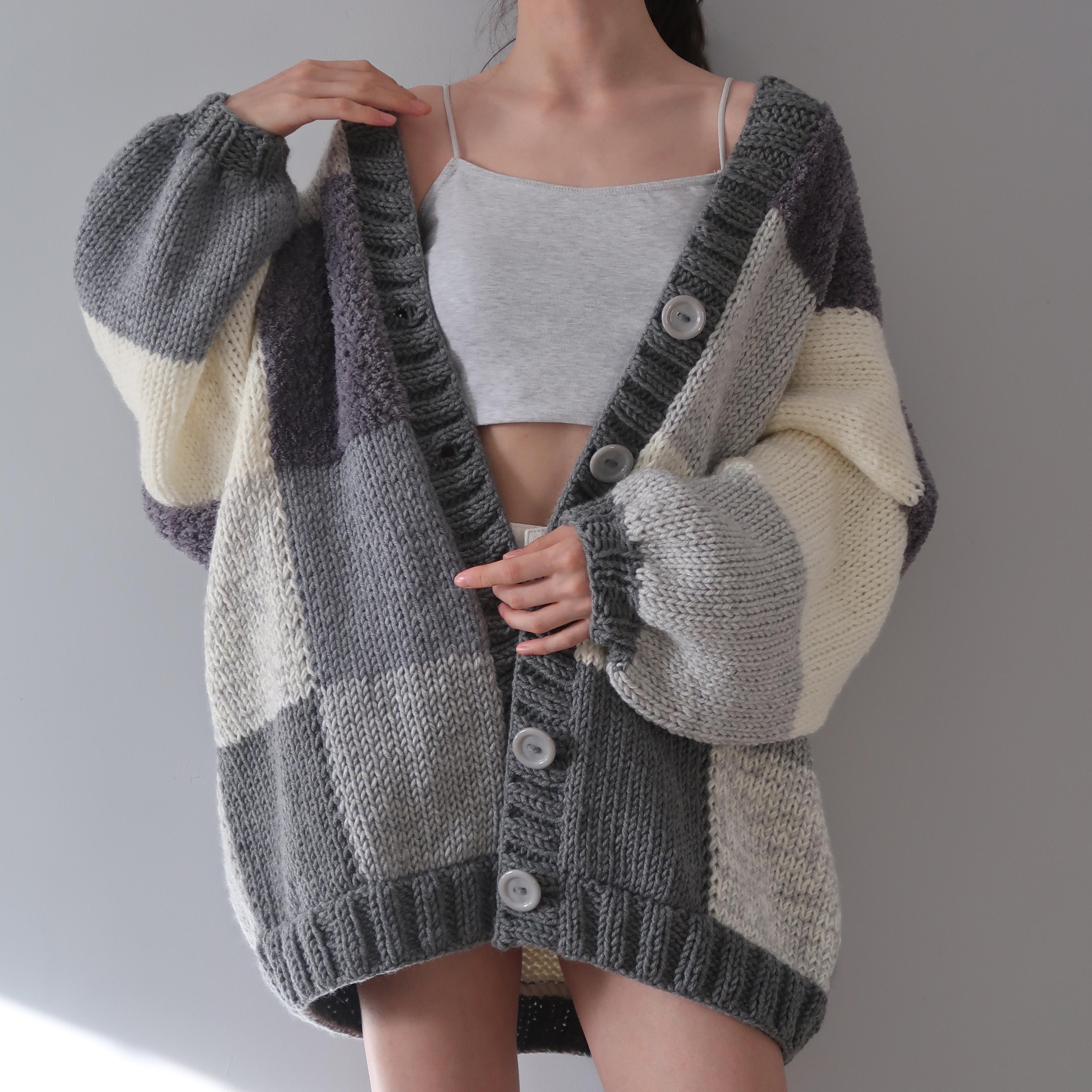 Thinner Hazy Clouds Patchwork Cardigan