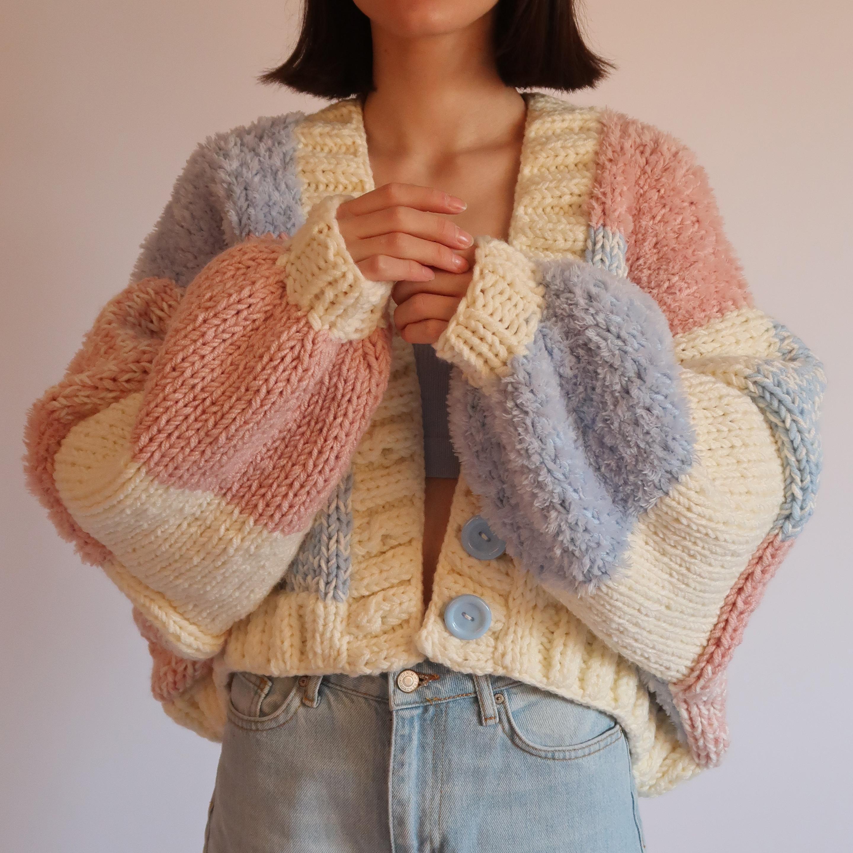 Cotton Candy Patchwork Cardigan