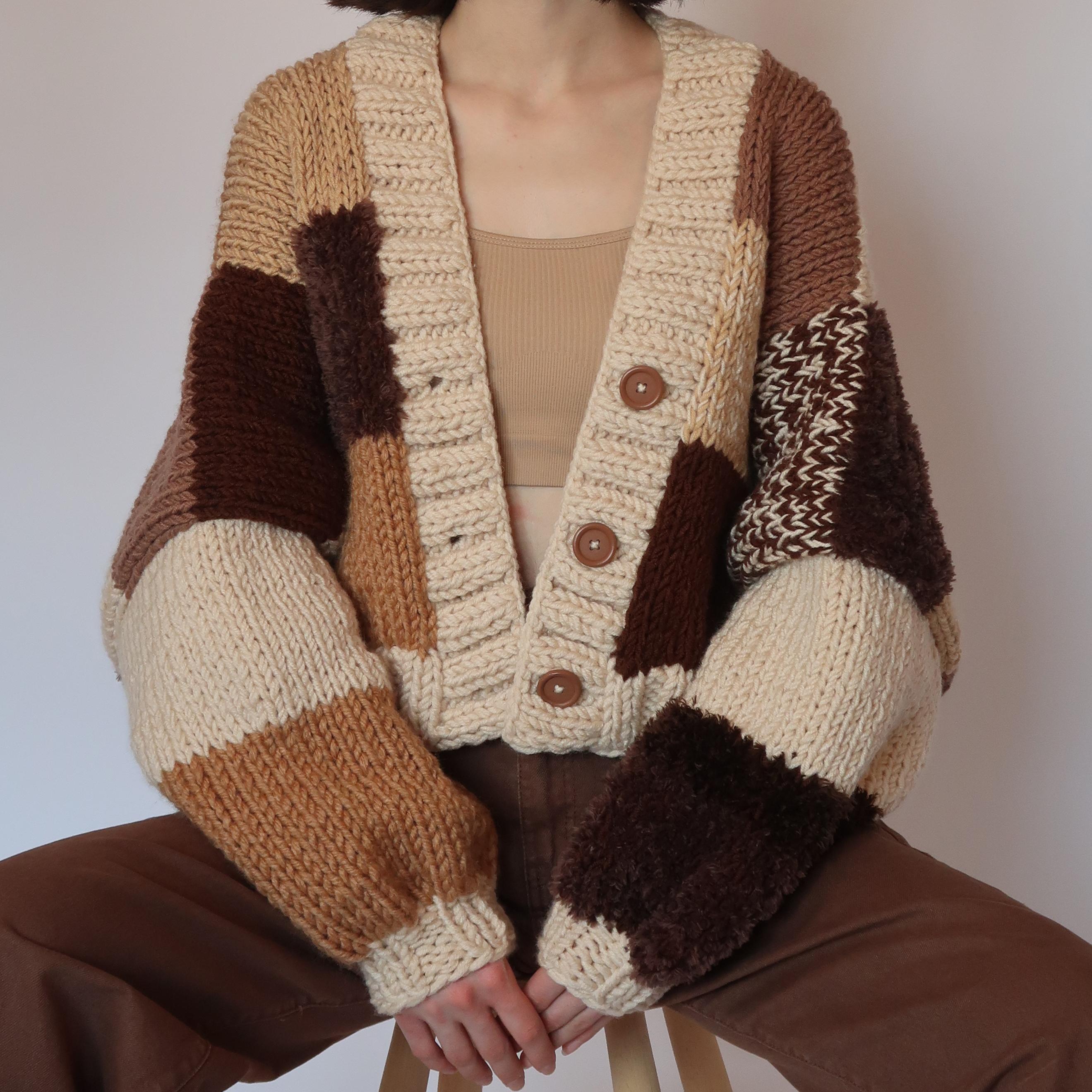 Dark Chocolate Patchwork Cardigan