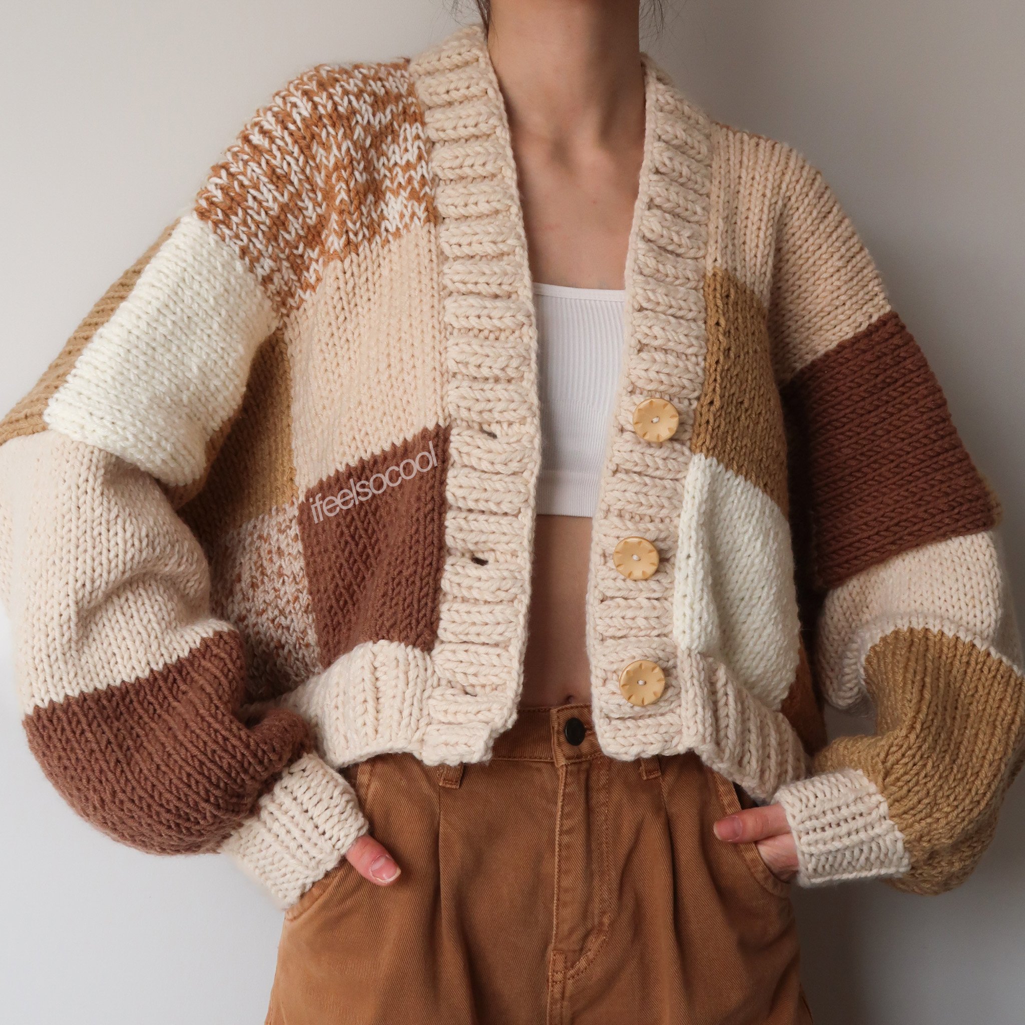 Cinnamon Patchwork Cardigan