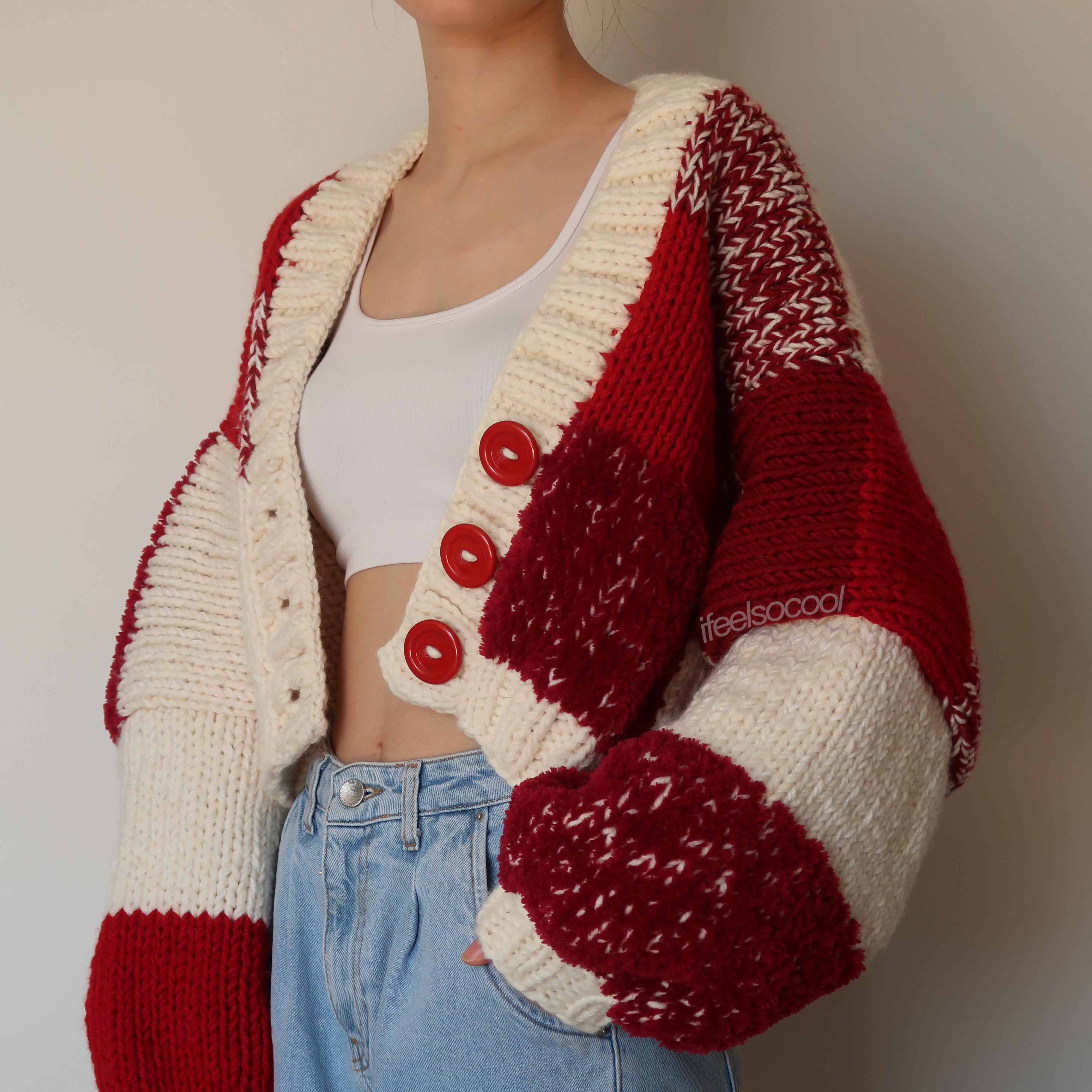 Red Velvet Patchwork Cardigan