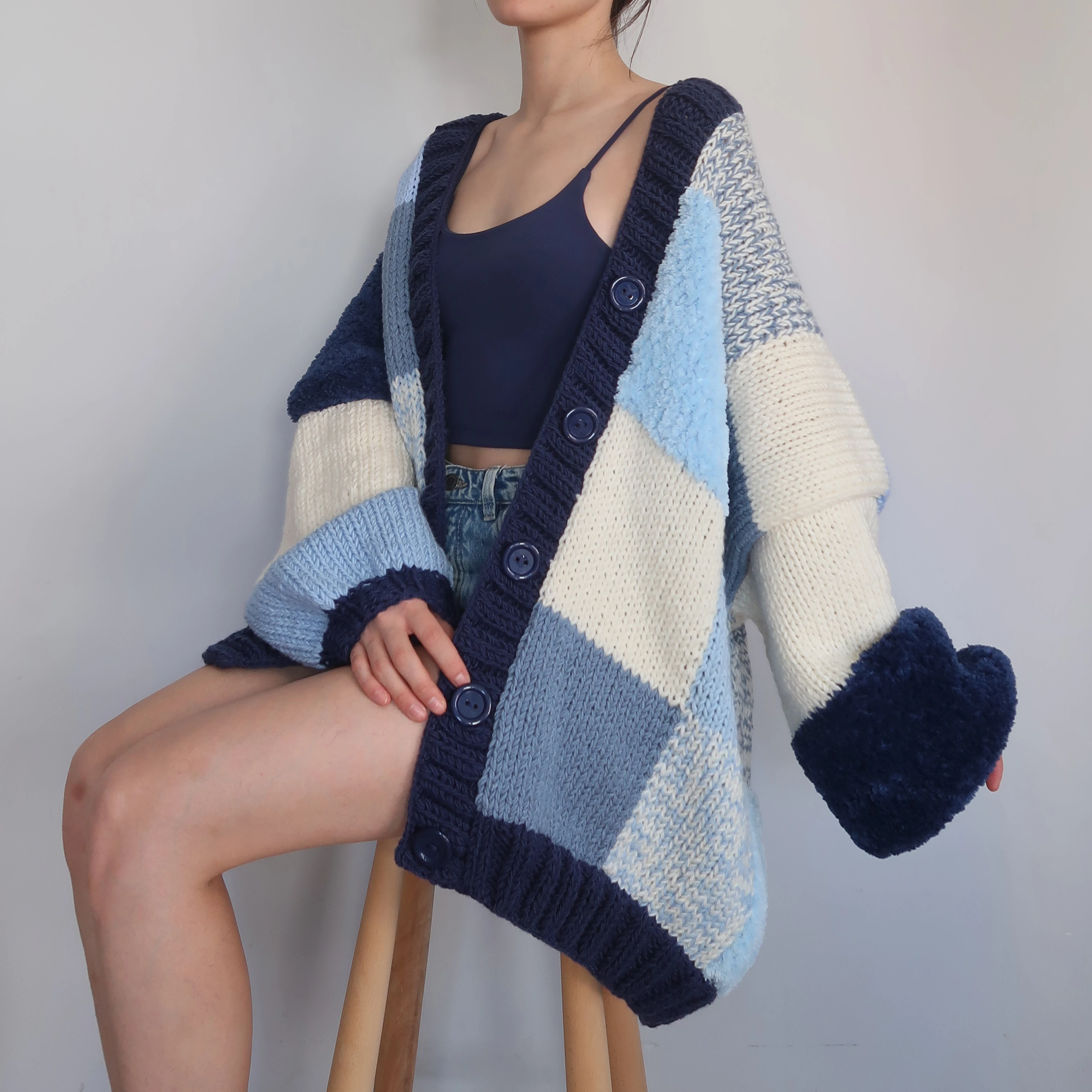 Thinner Arctic Embrace Patchwork Cardigan
