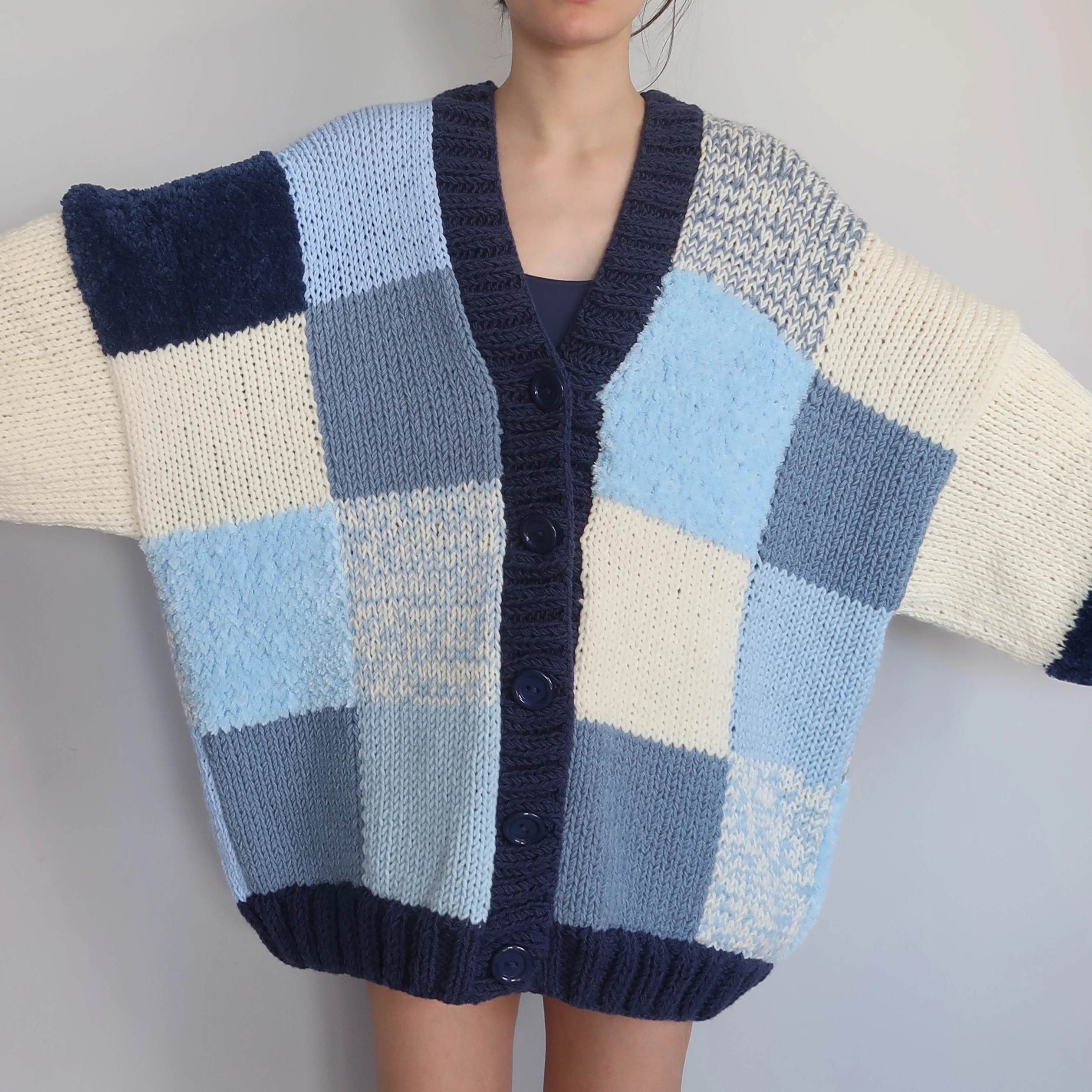 Thinner Arctic Embrace Patchwork Cardigan