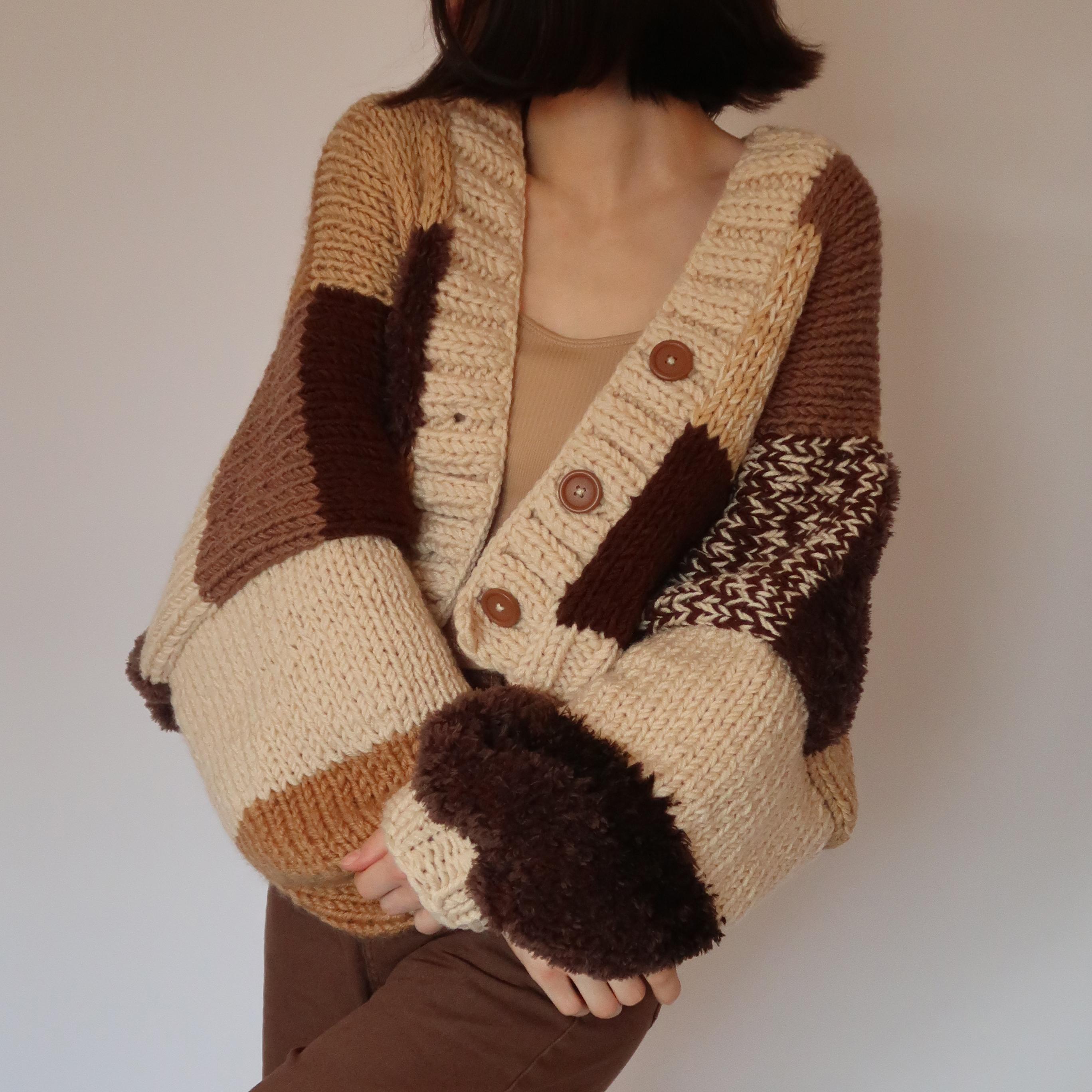 Dark Chocolate Patchwork Cardigan