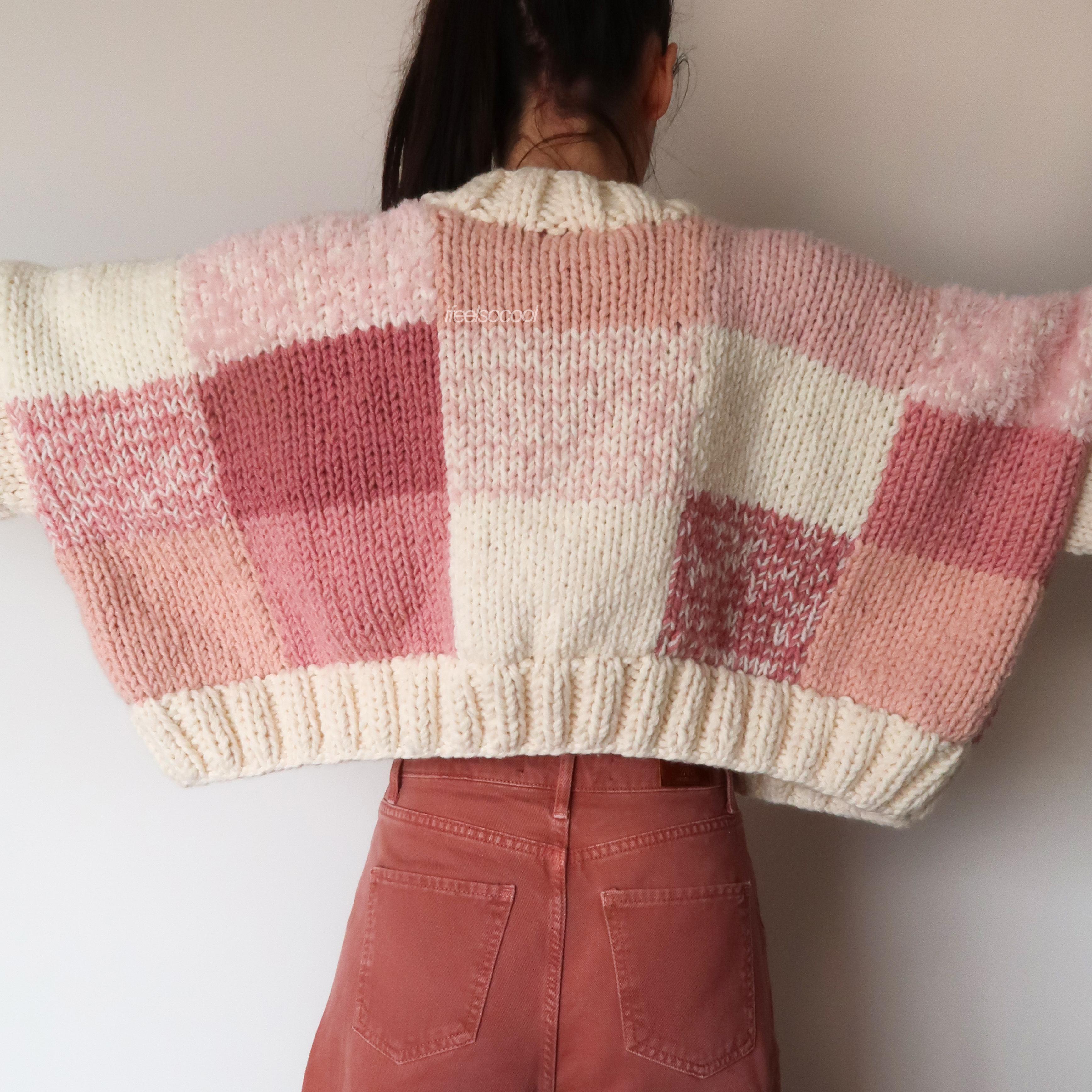 Hot Pink Patchwork Cardigan