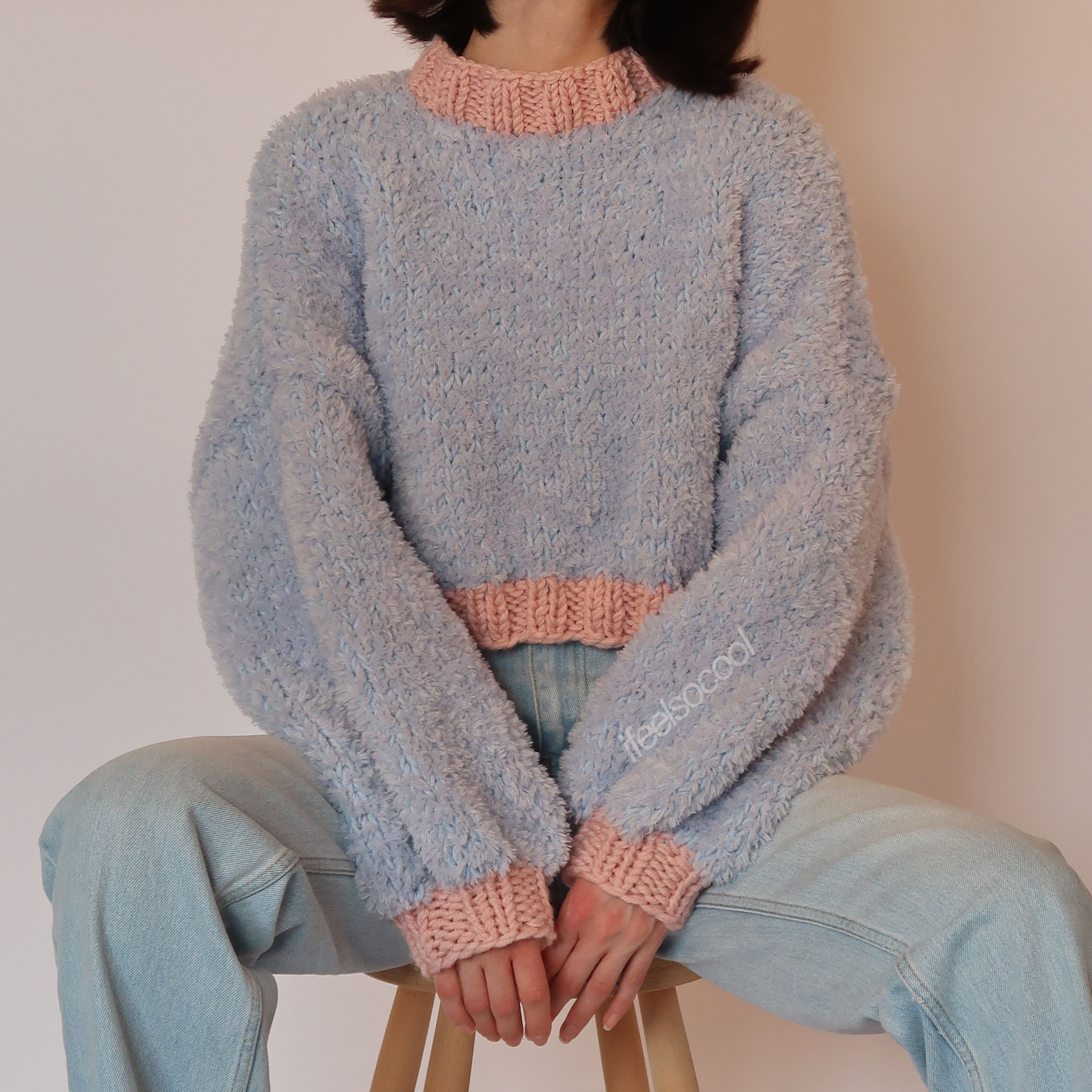 Blue Fluffy Sweater