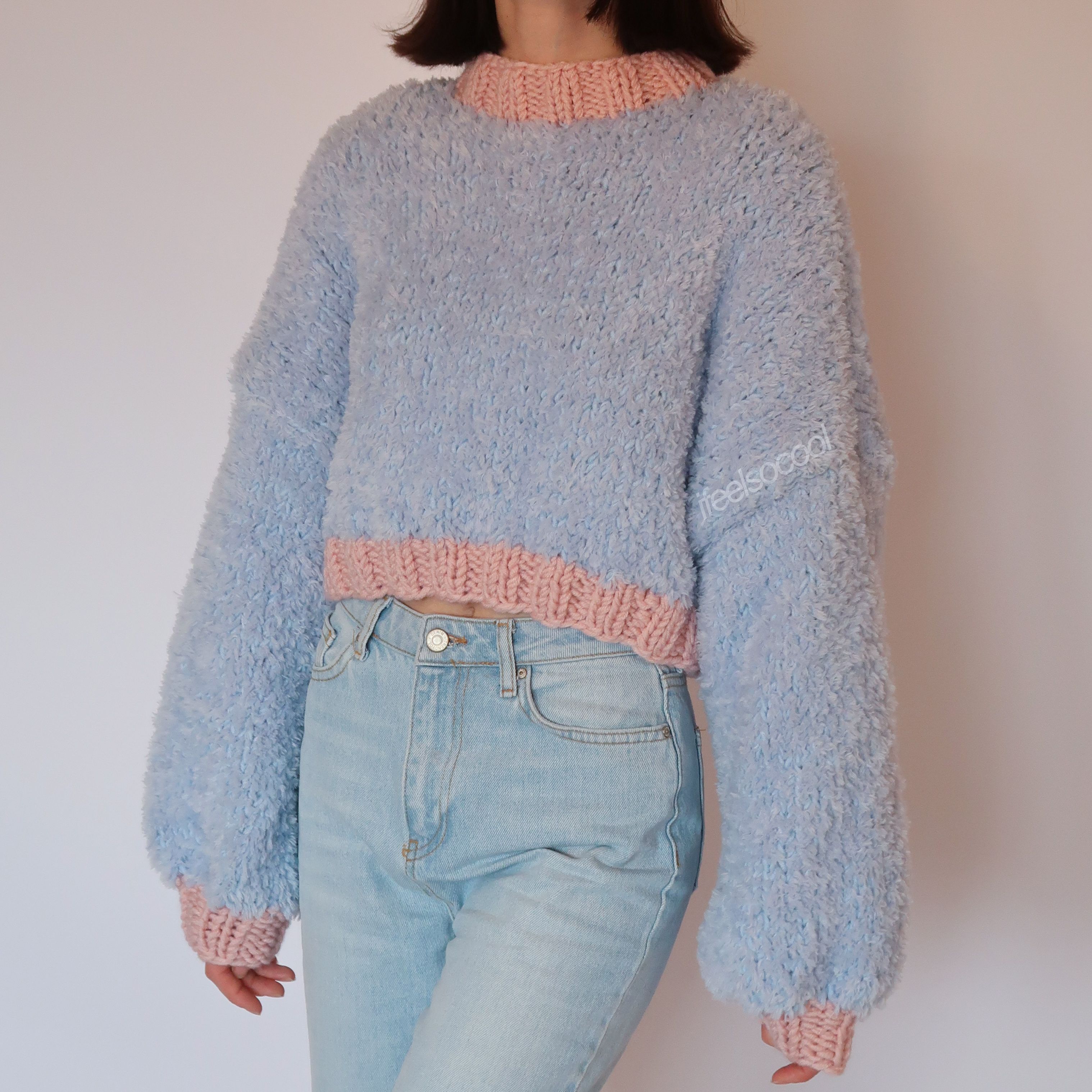 Blue Fluffy Sweater