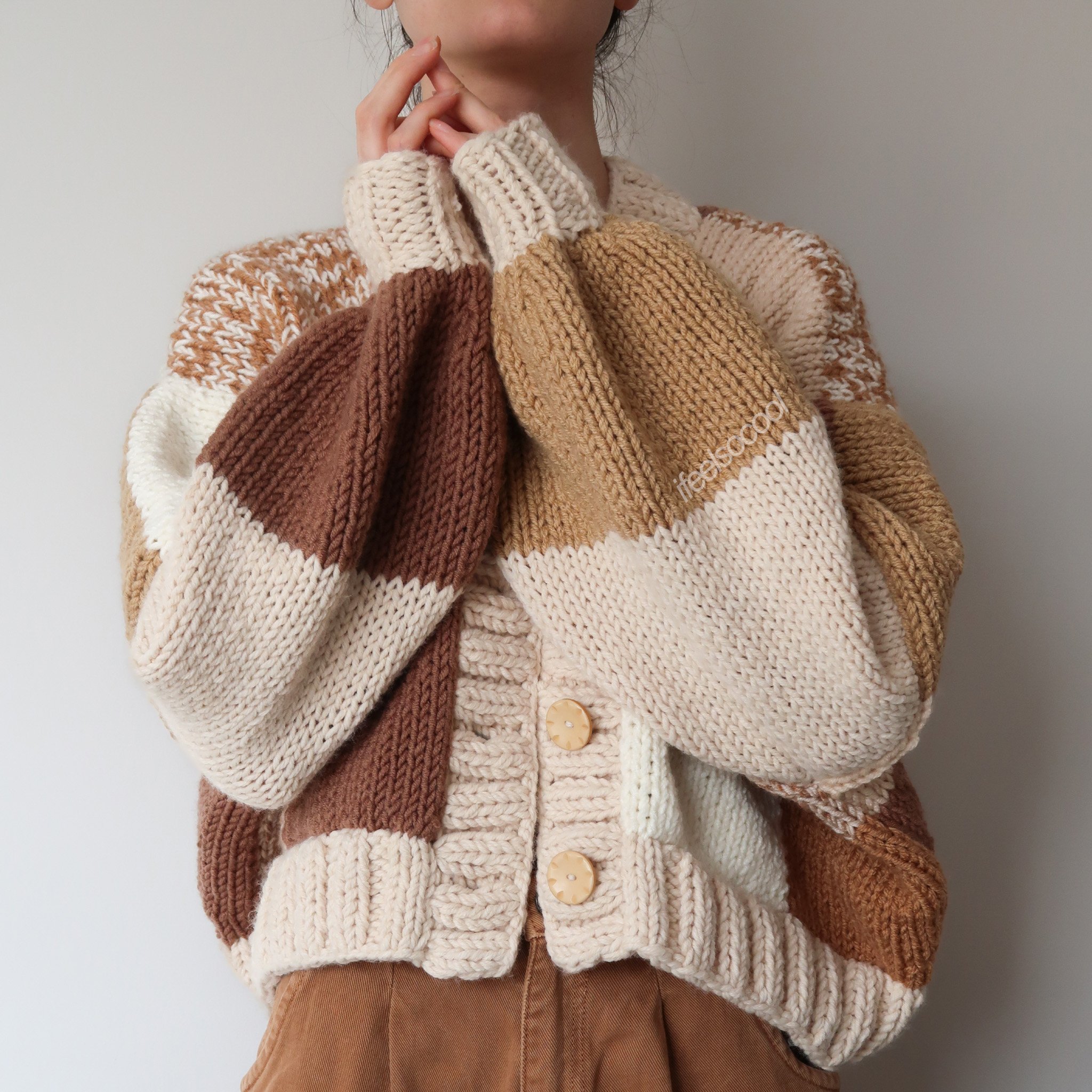 Cinnamon Patchwork Cardigan