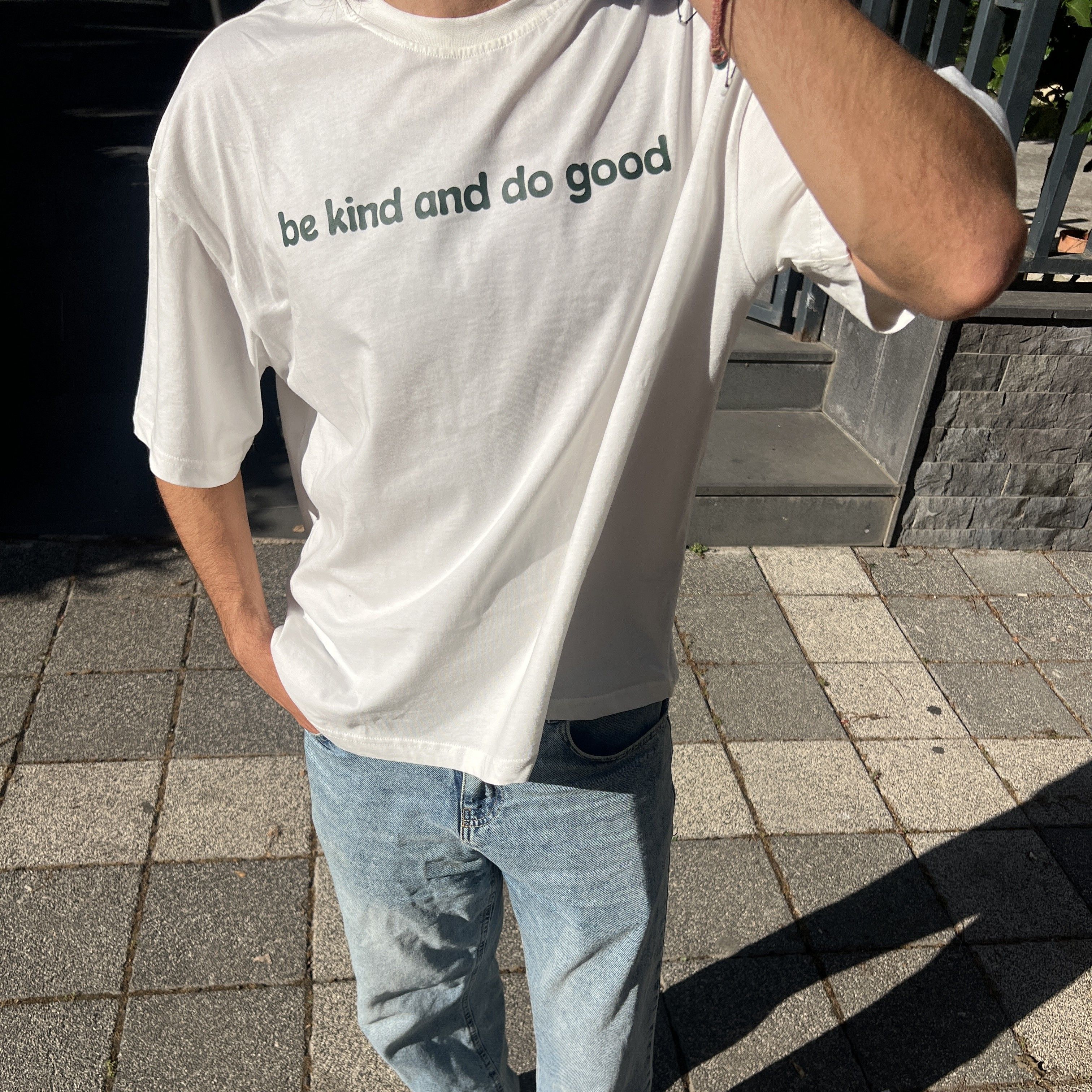 100% Cotton Crew Neck Boxy Fit Short Sleeve T-Shirt - Be Kind and Do Good