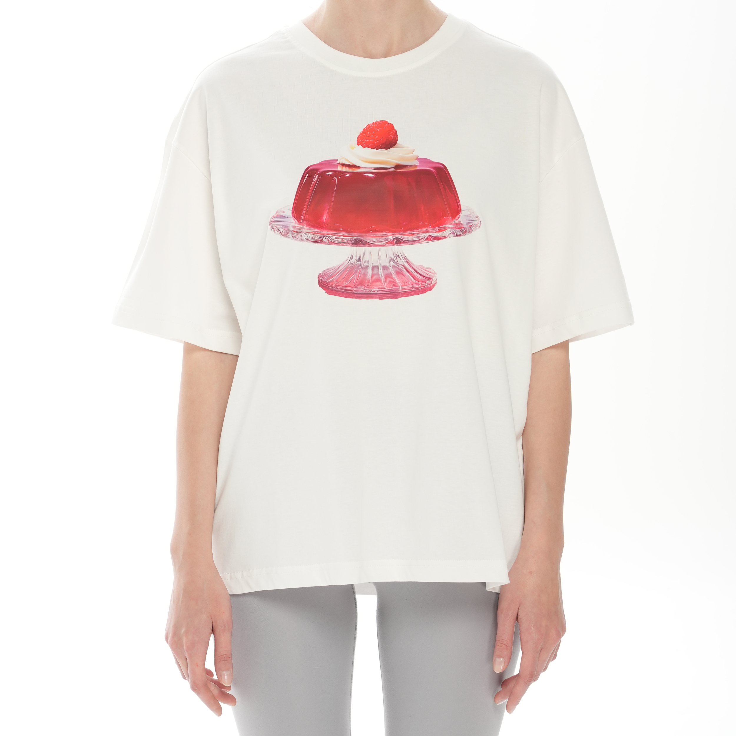100% Cotton Crew Neck Boxy Fit Unisex Short Sleeve T-Shirt - Jelly