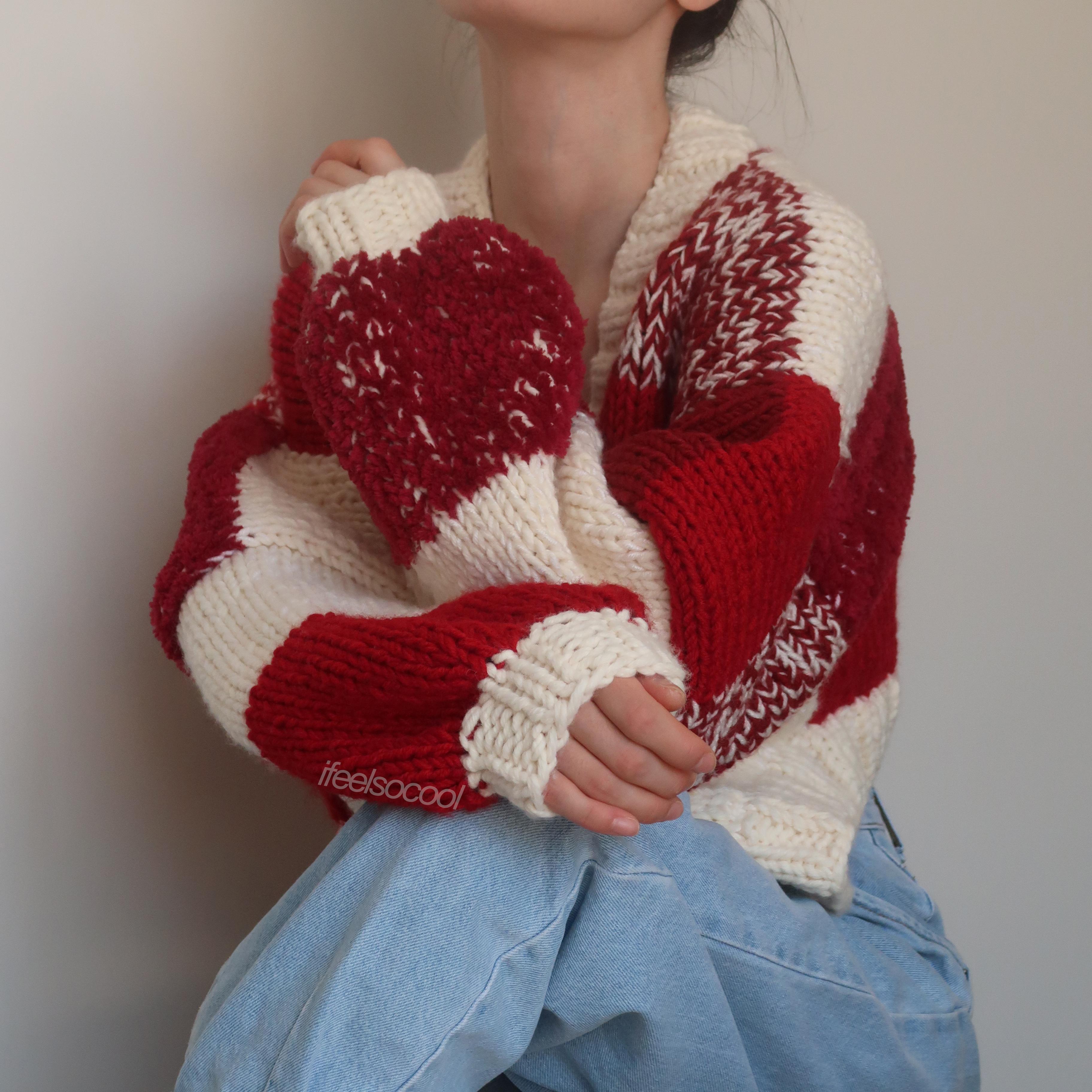 Red Velvet Patchwork Cardigan