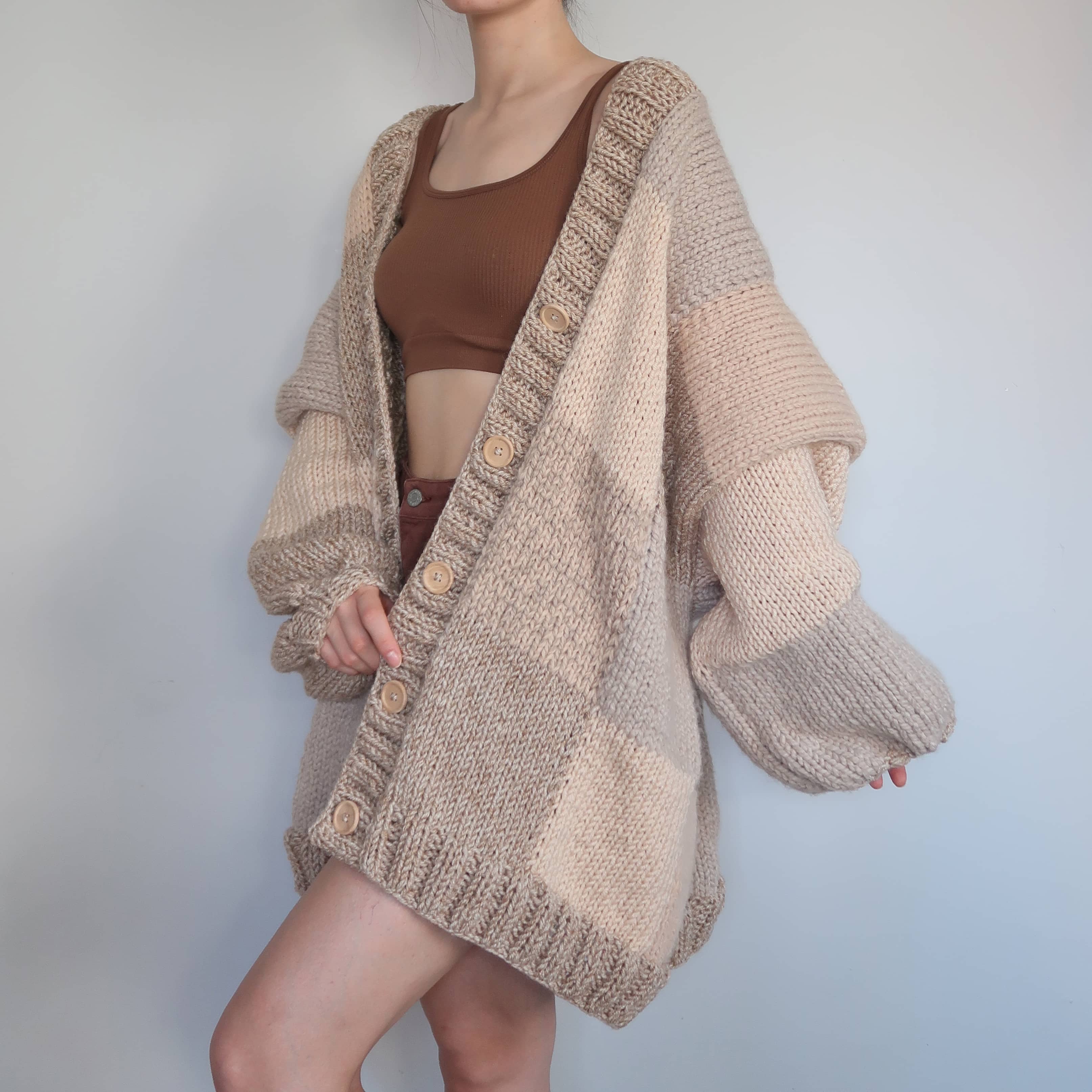 Thinner Wood Patchwork Cardigan