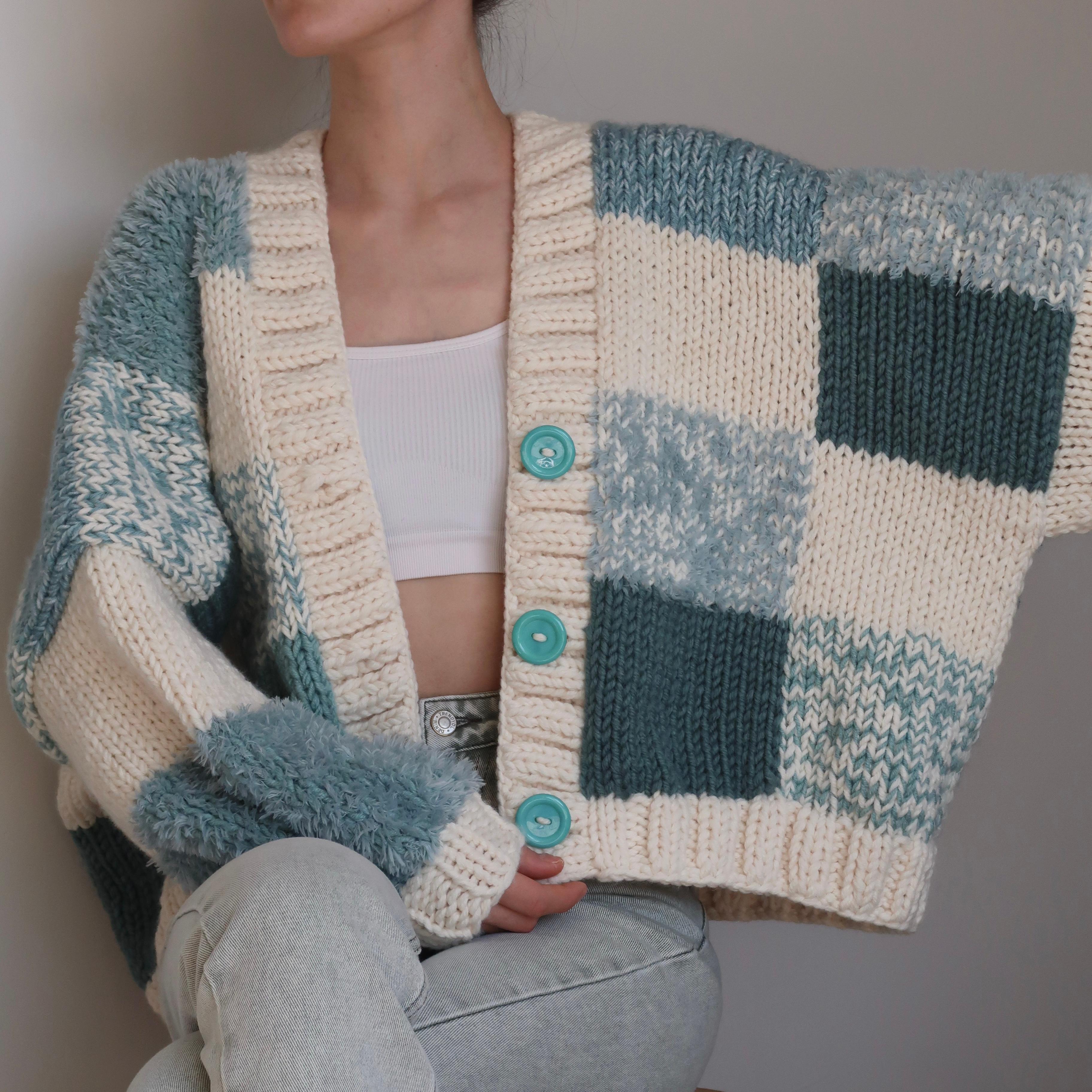 Matcha Mint Latte Patchwork Cardigan