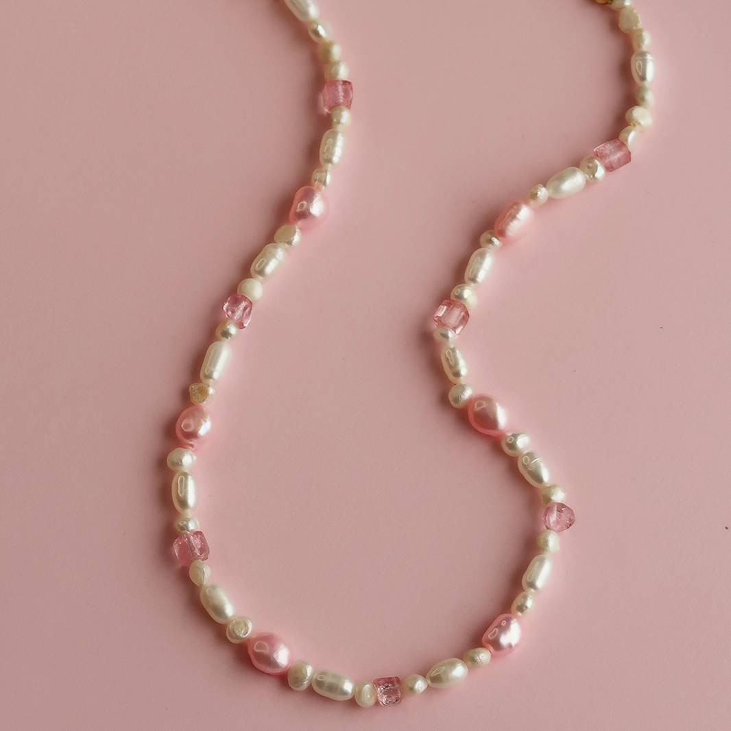 Pinky Pearl Necklace