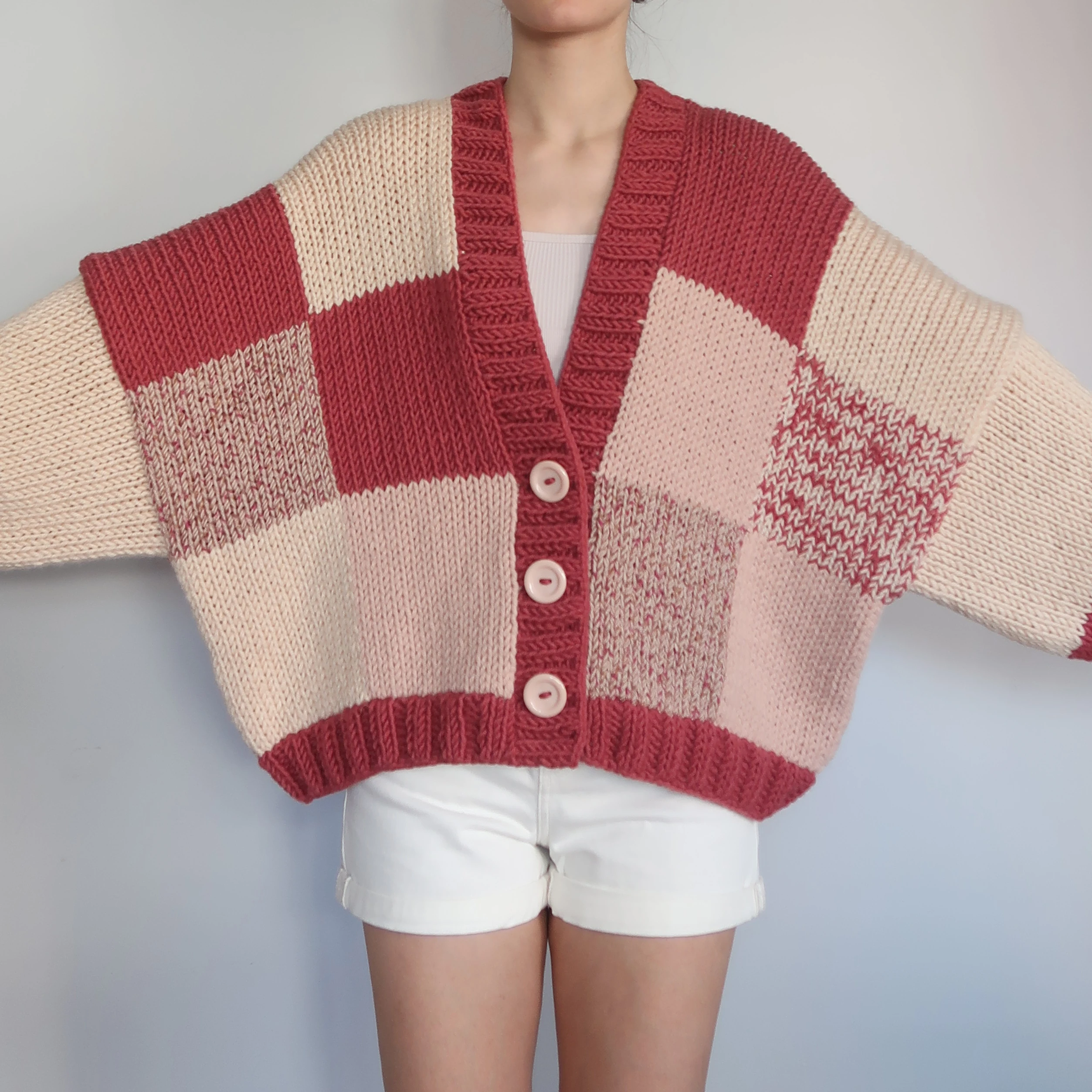 Thinner Rhubarb Custard Pie Patchwork Cardigan