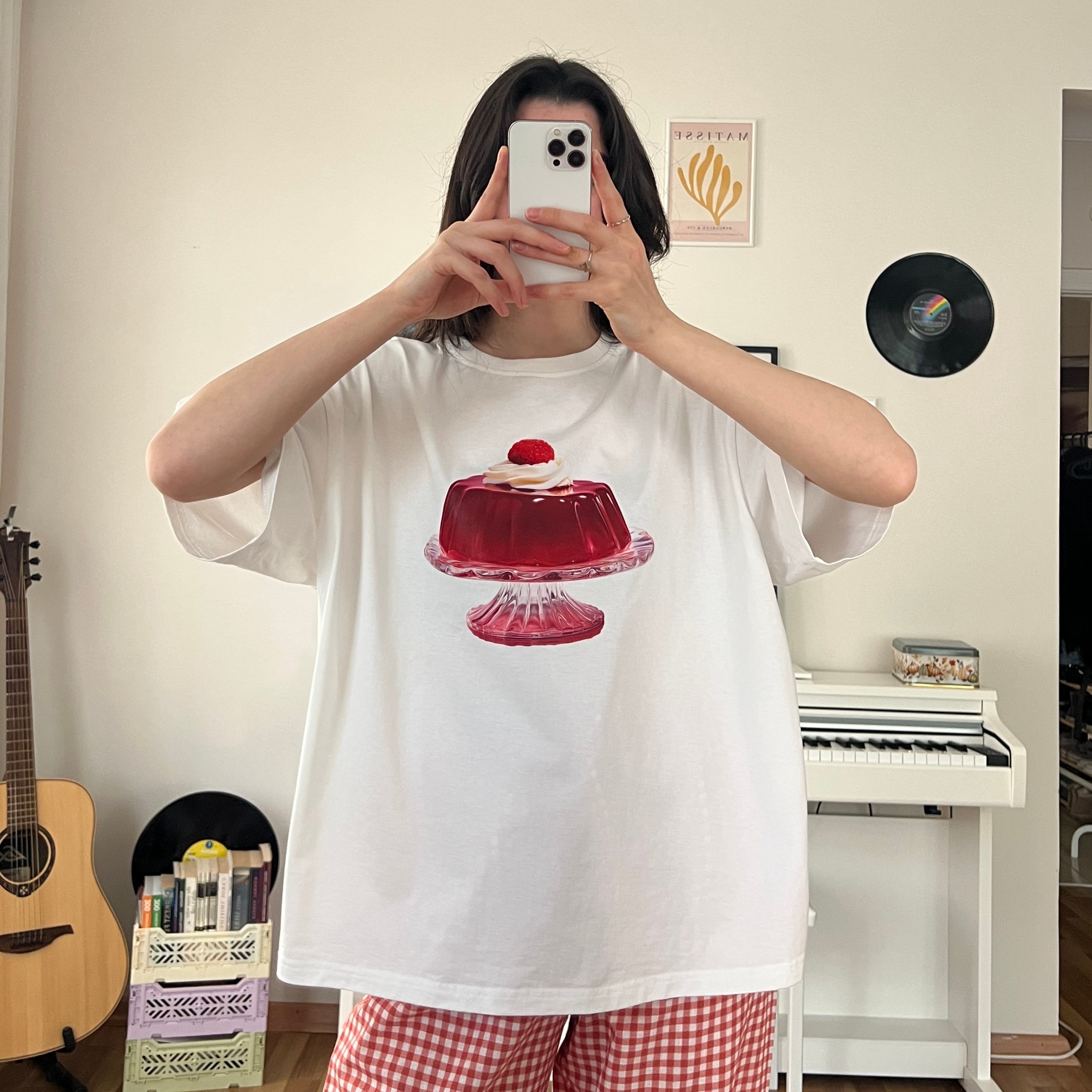 100% Cotton Crew Neck Boxy Fit Unisex Short Sleeve T-Shirt - Jelly