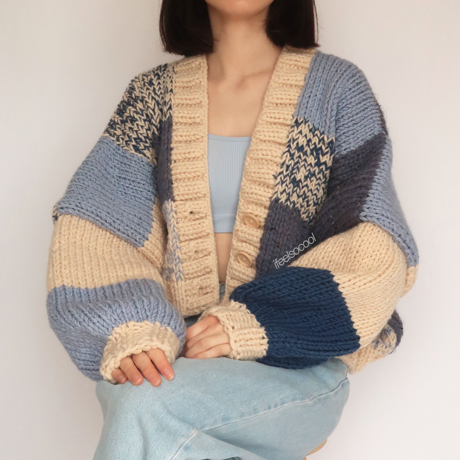 Blueberry Patchwork Cardigan