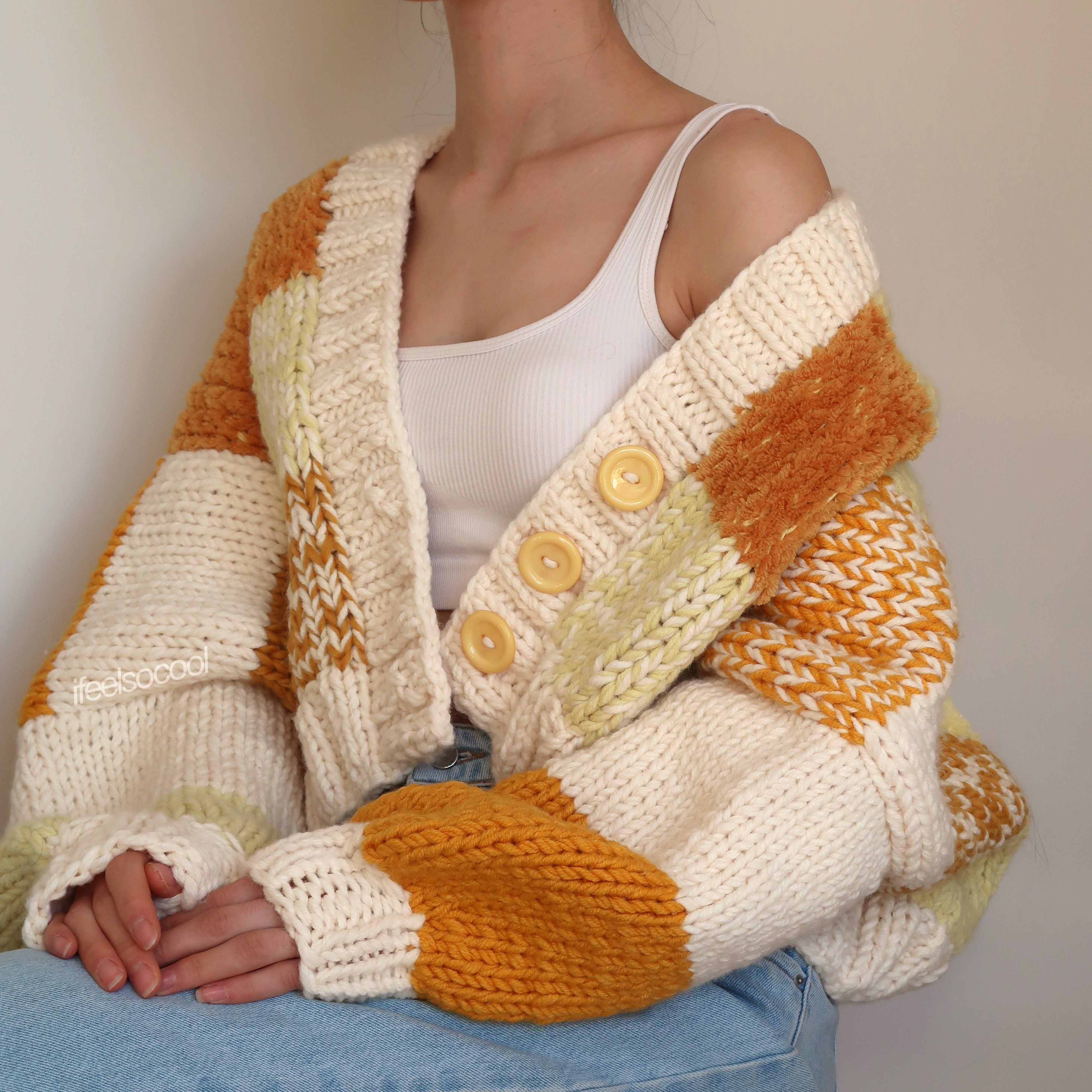 Honey Bubble Patchwork Cardigan