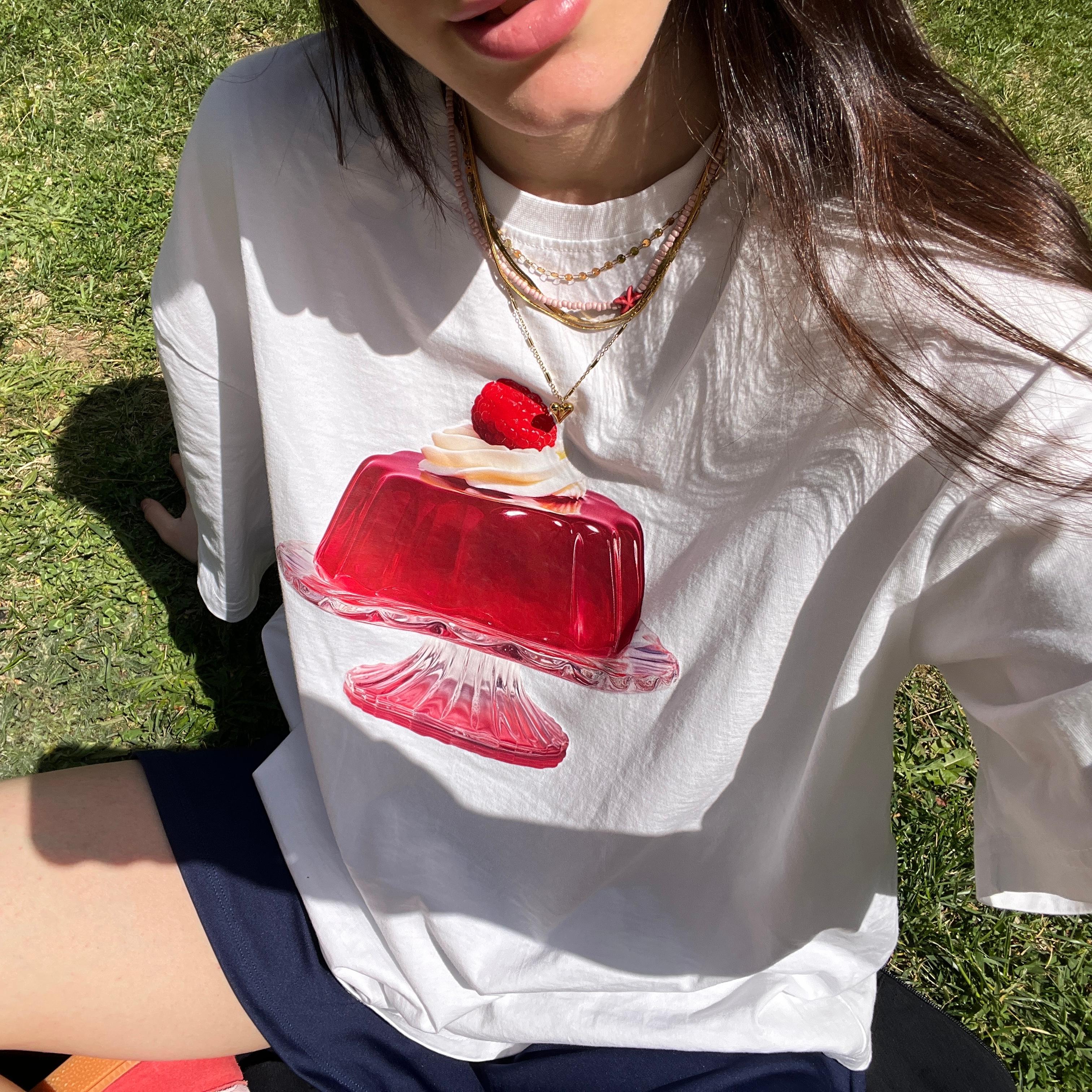 100% Cotton Crew Neck Boxy Fit Unisex Short Sleeve T-Shirt - Jelly