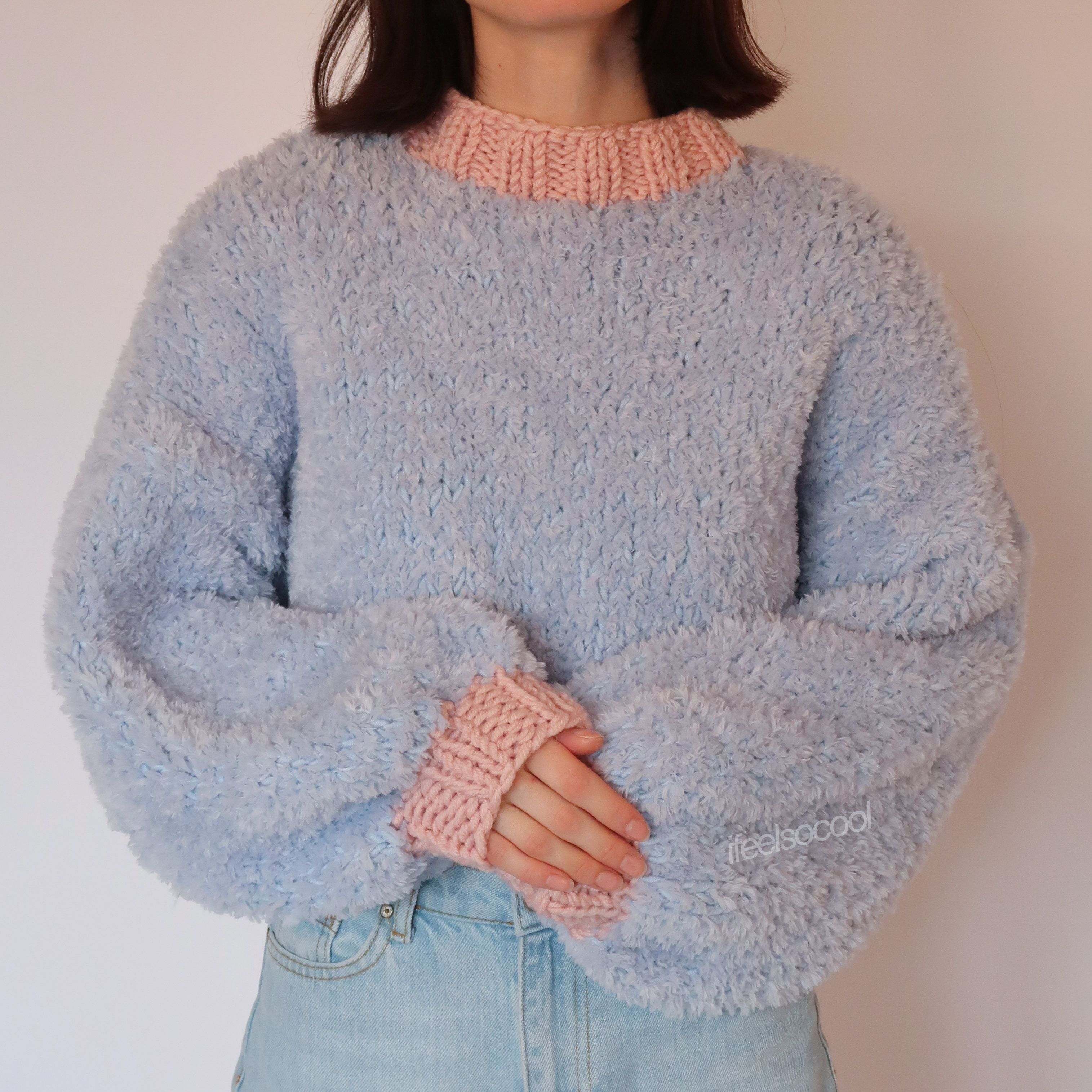 Blue Fluffy Sweater