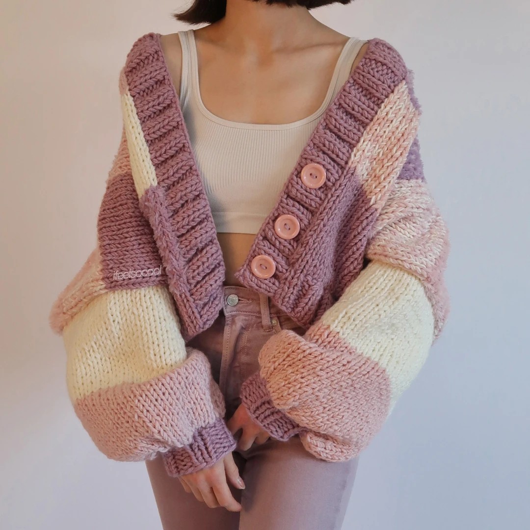 Lavender Fields Patchwork Cardigan