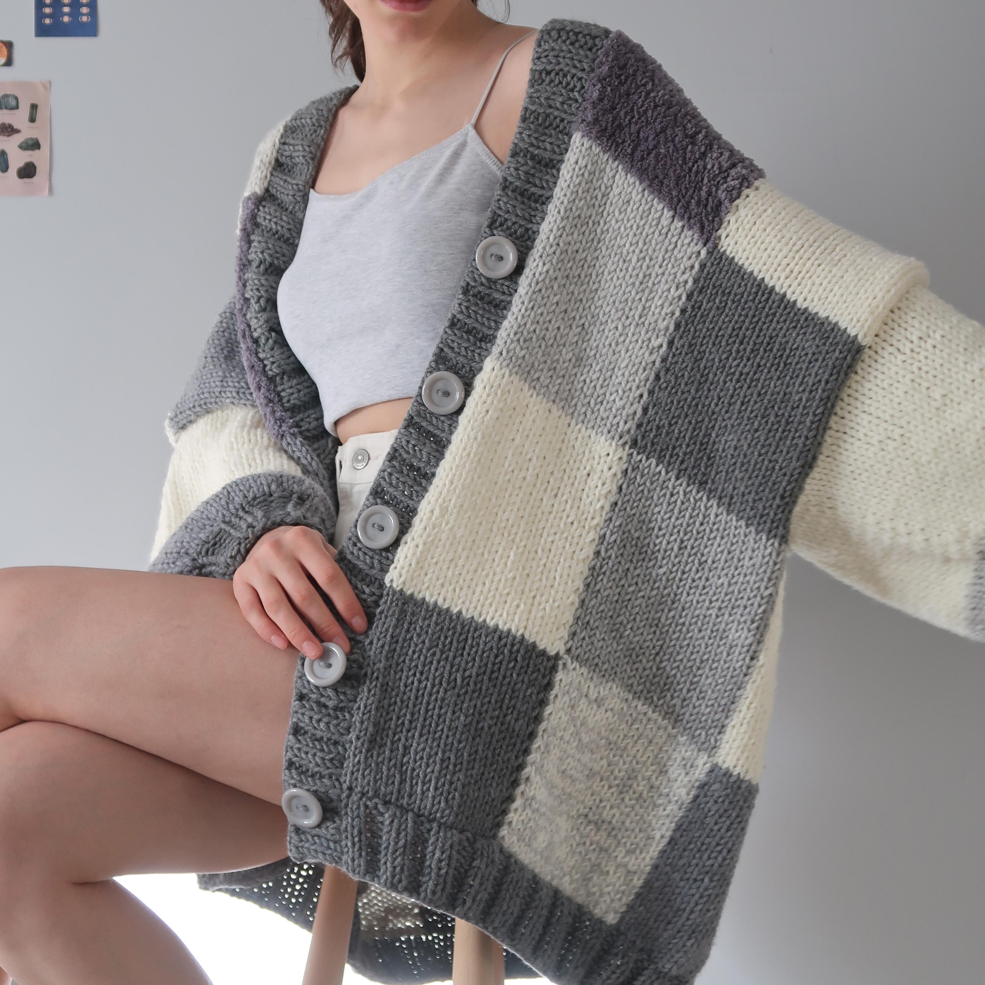 Thinner Hazy Clouds Patchwork Cardigan