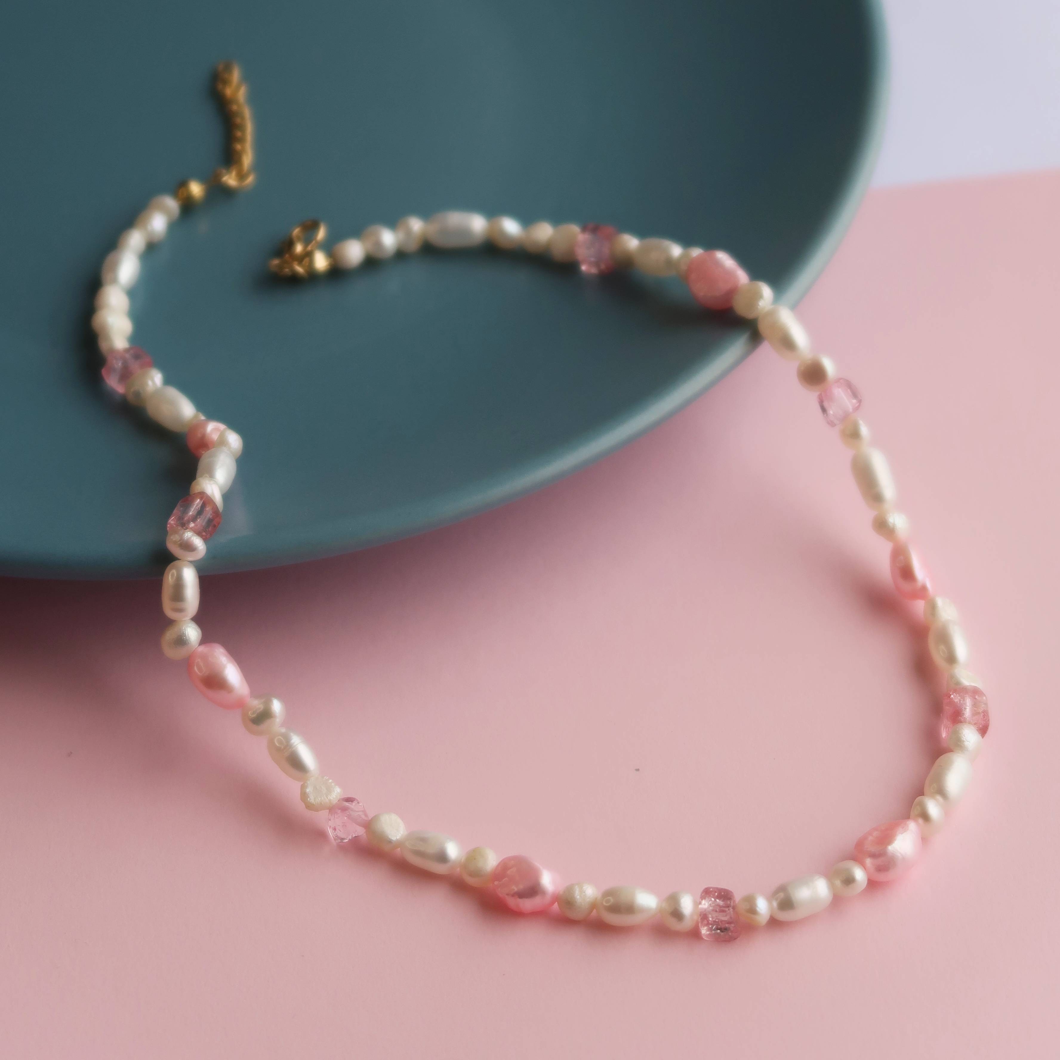 Pinky Pearl Necklace