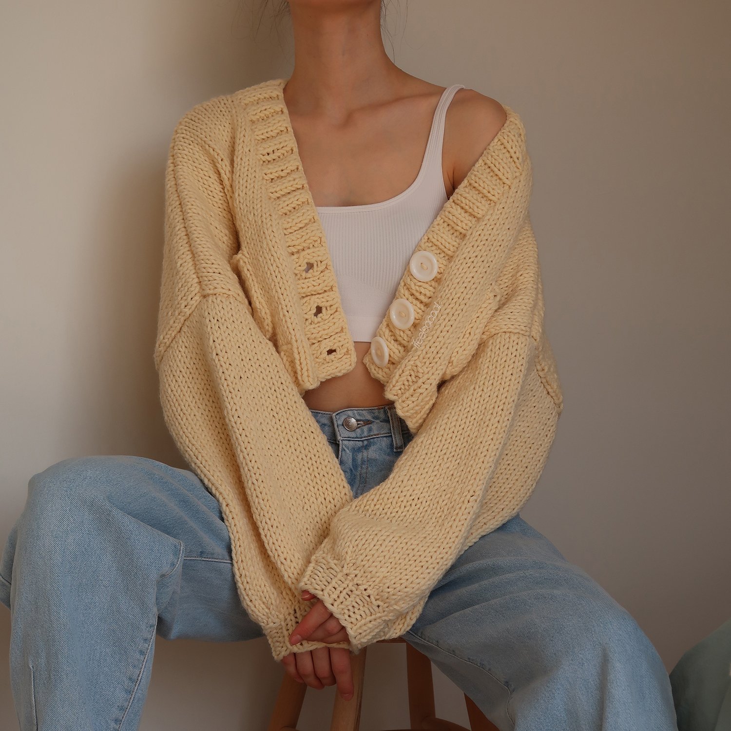 Soft Yellow Daisy Pocket Cardigan