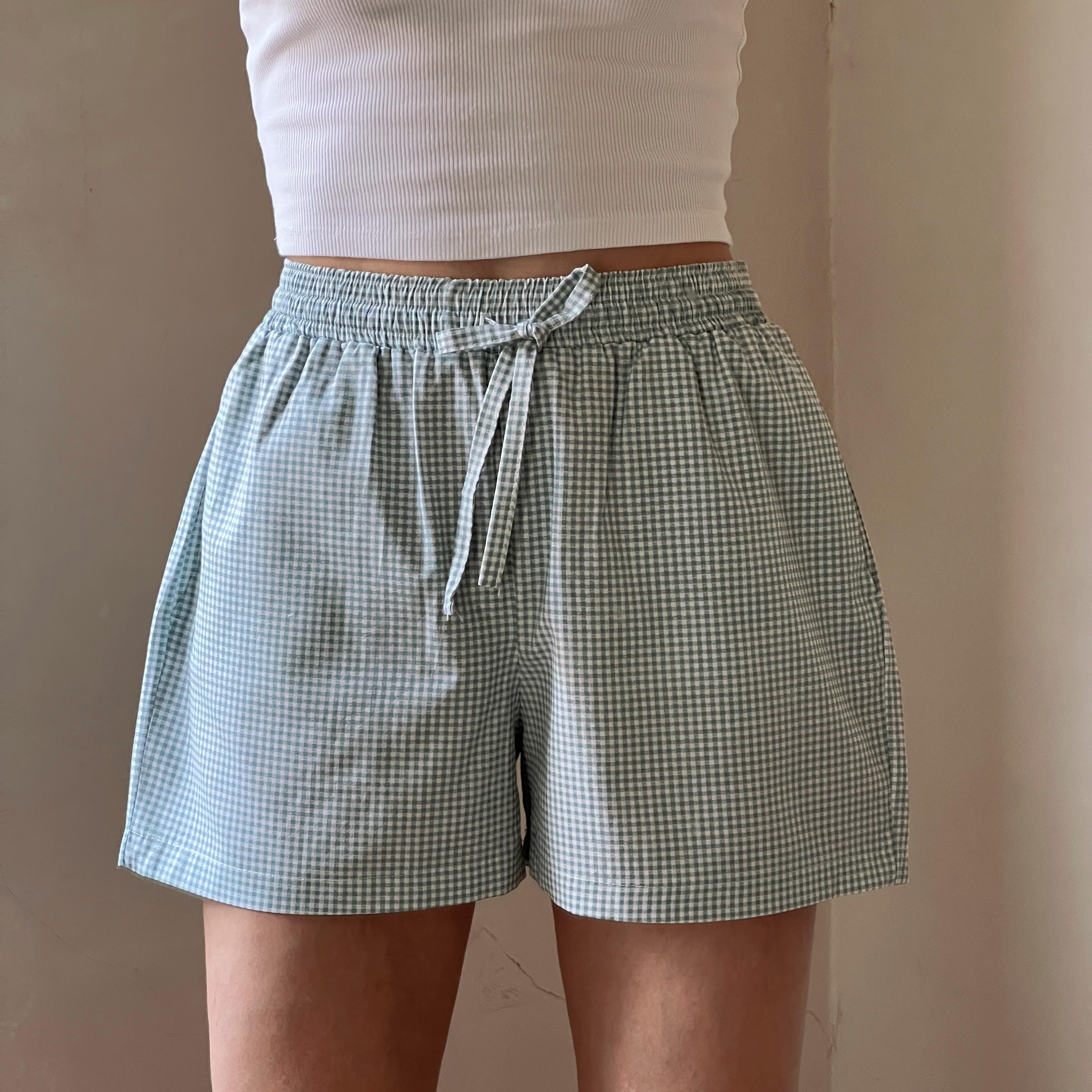 Cotton Handmade Gingham Boxer Shorts