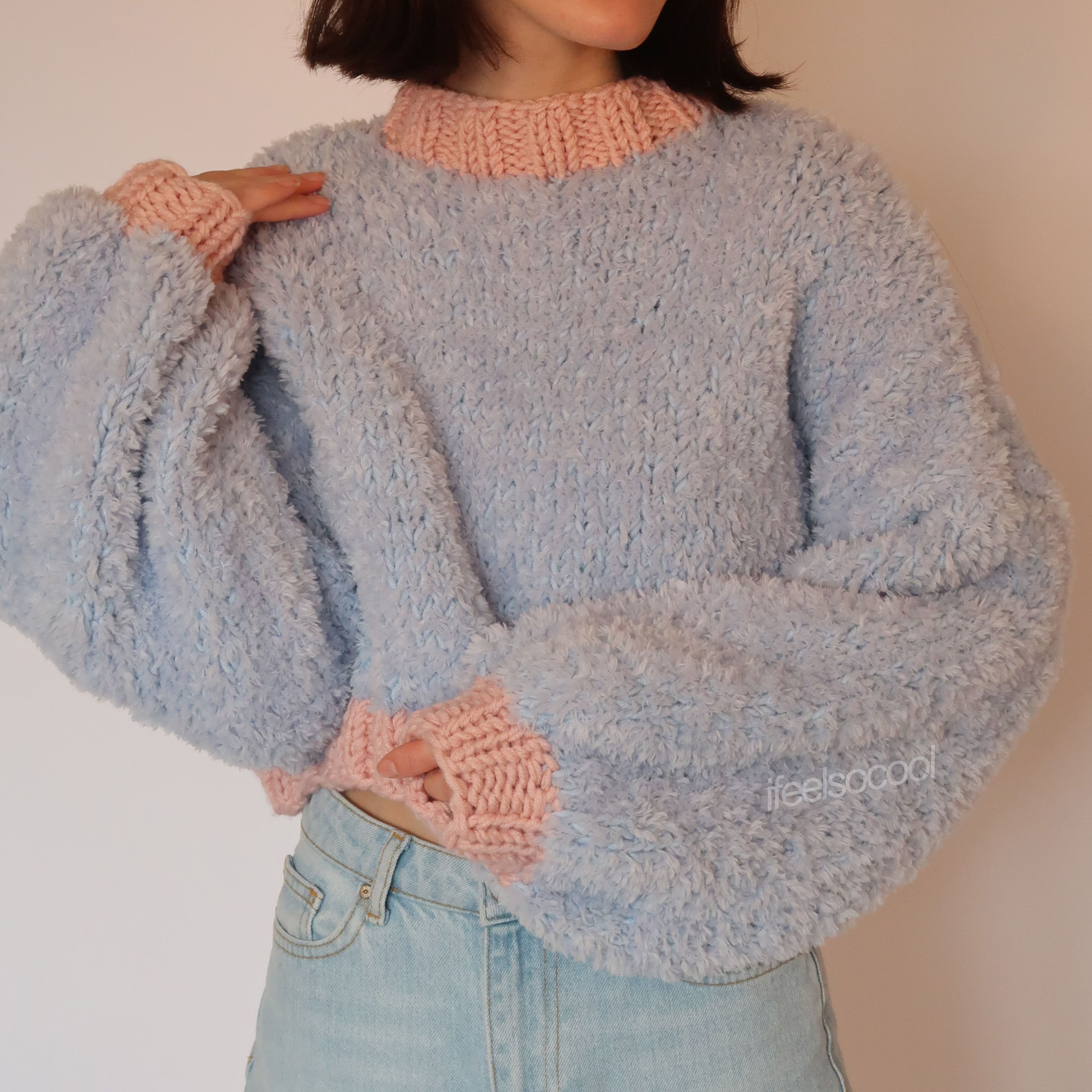 Blue Fluffy Sweater